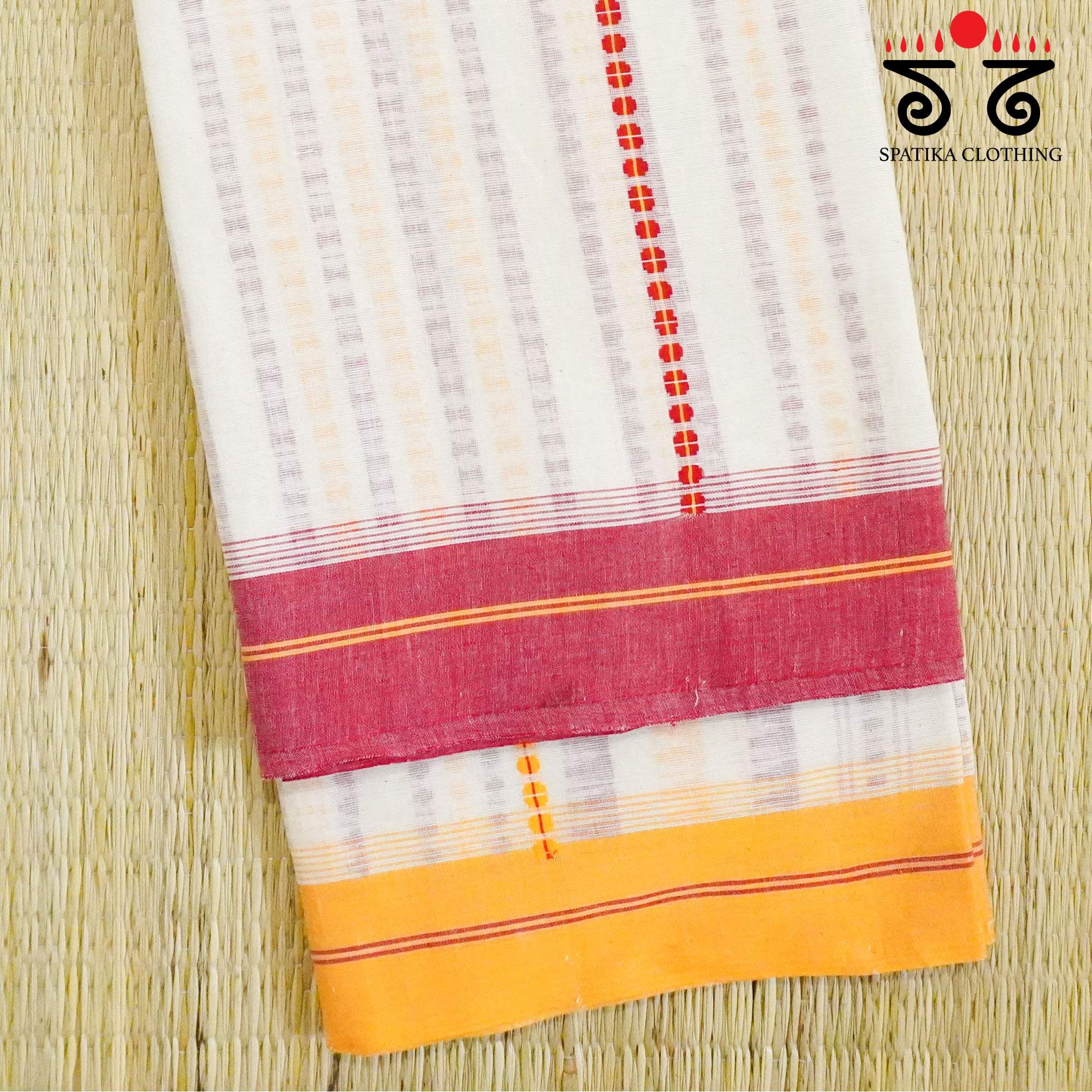 Begampur - Off-white Handwoven Cotton Saree New!
