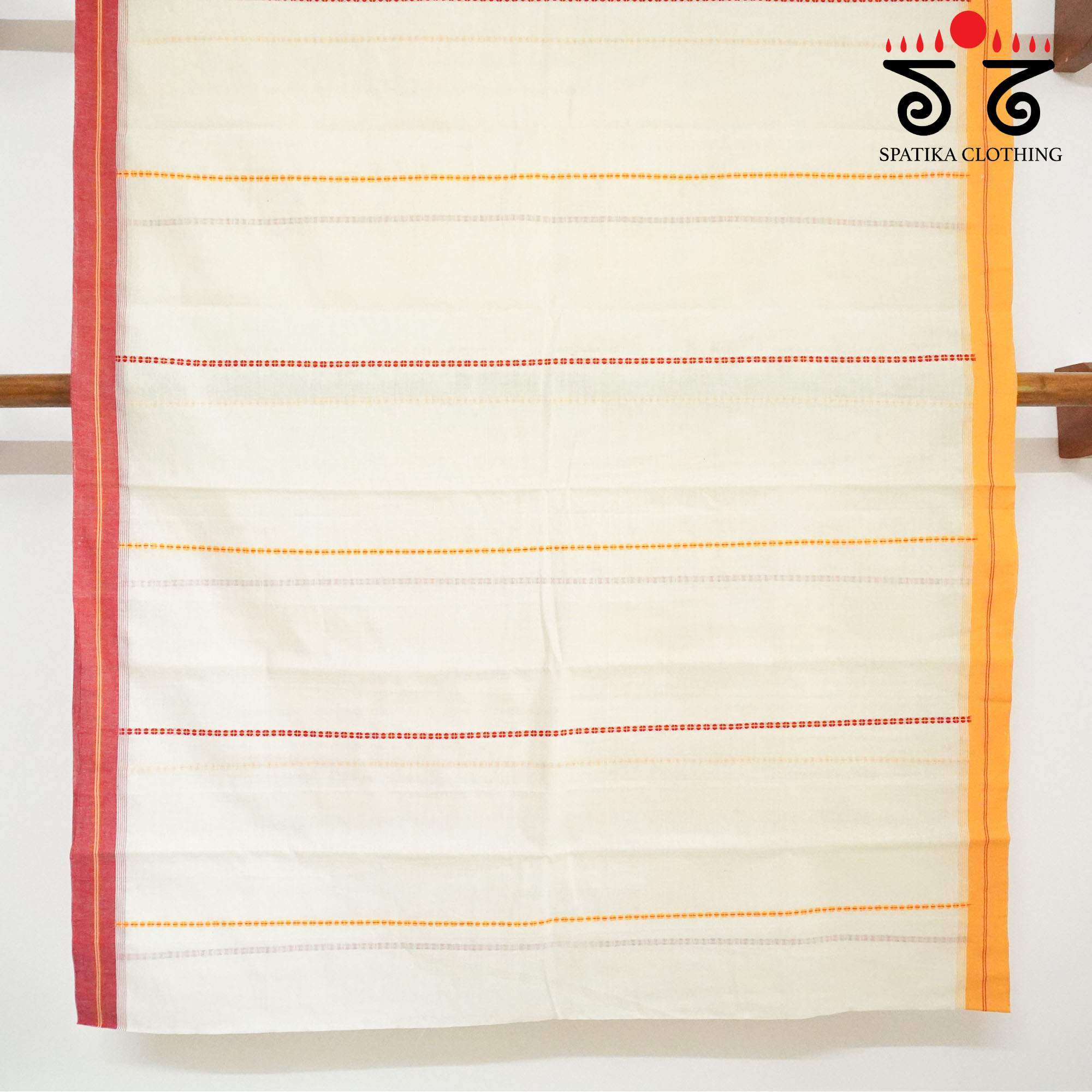 Begampur - Off-white Handwoven Cotton Saree New!