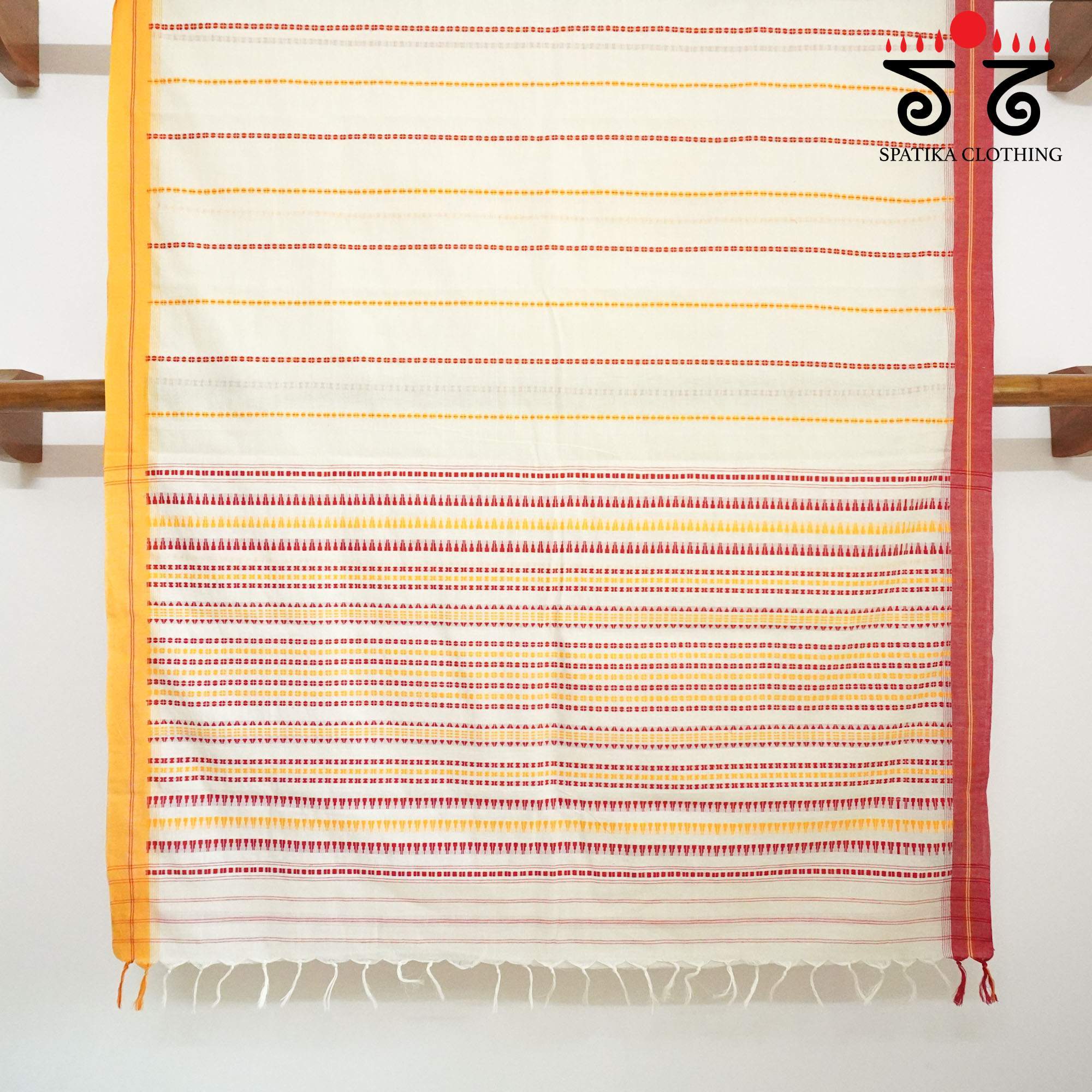 Begampur - Off-white Handwoven Cotton Saree New!