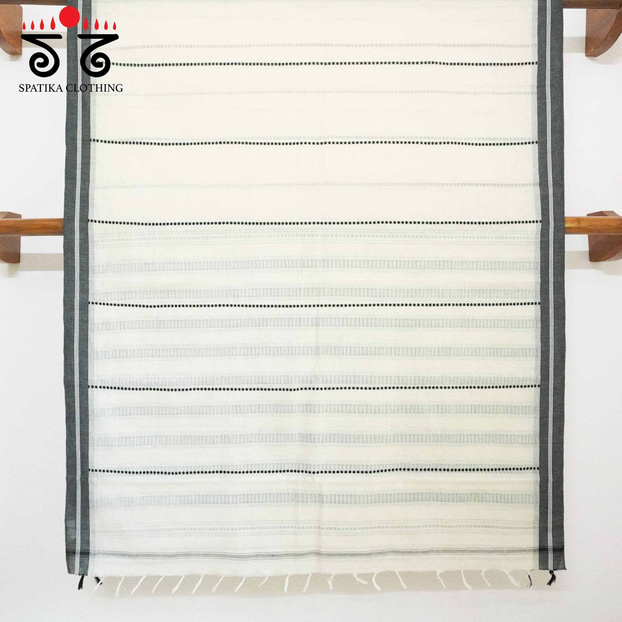 Begampur - Off-white Handwoven Cotton Saree New!