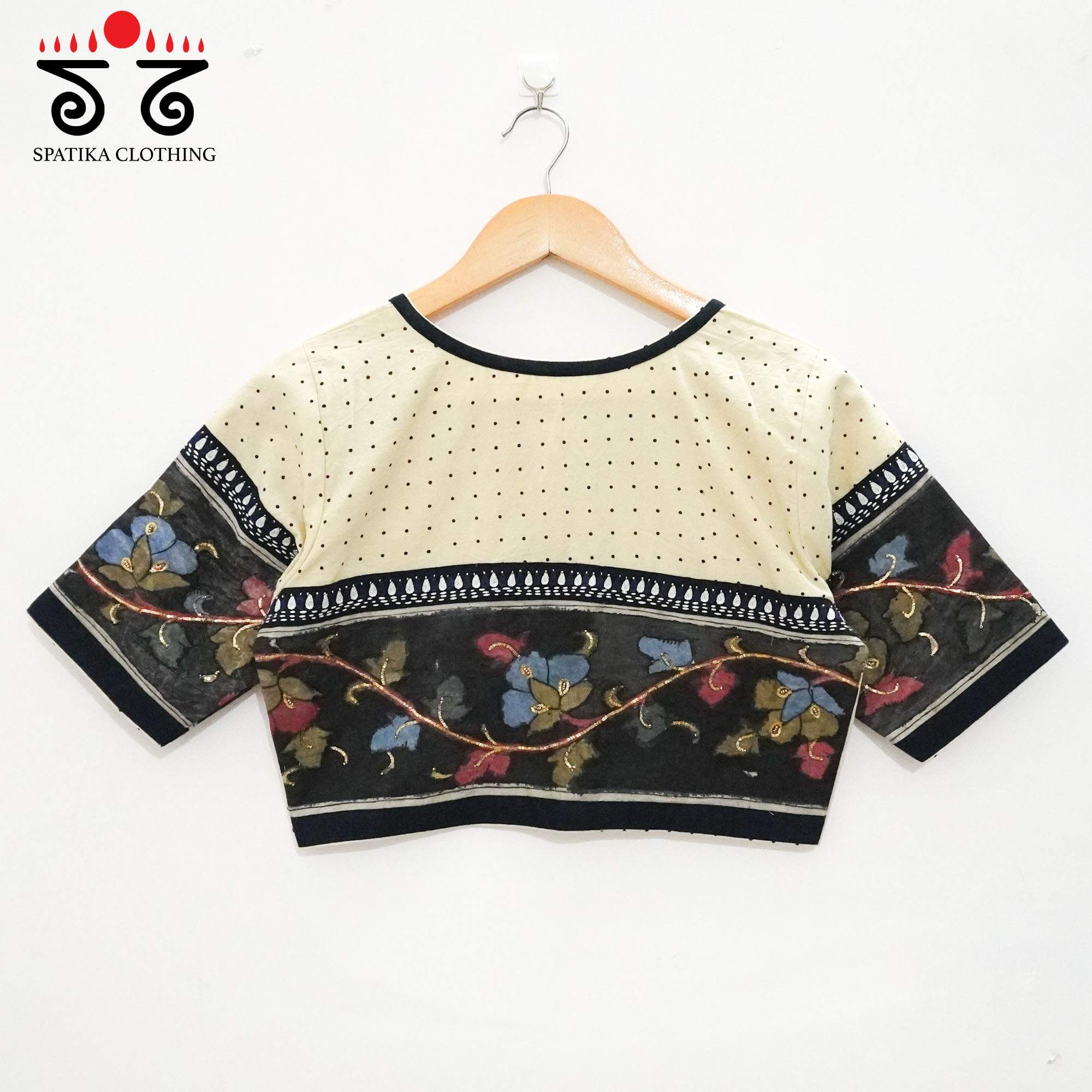 Off White Ajrak Pen Kalamkari - Handcrafted Blouse