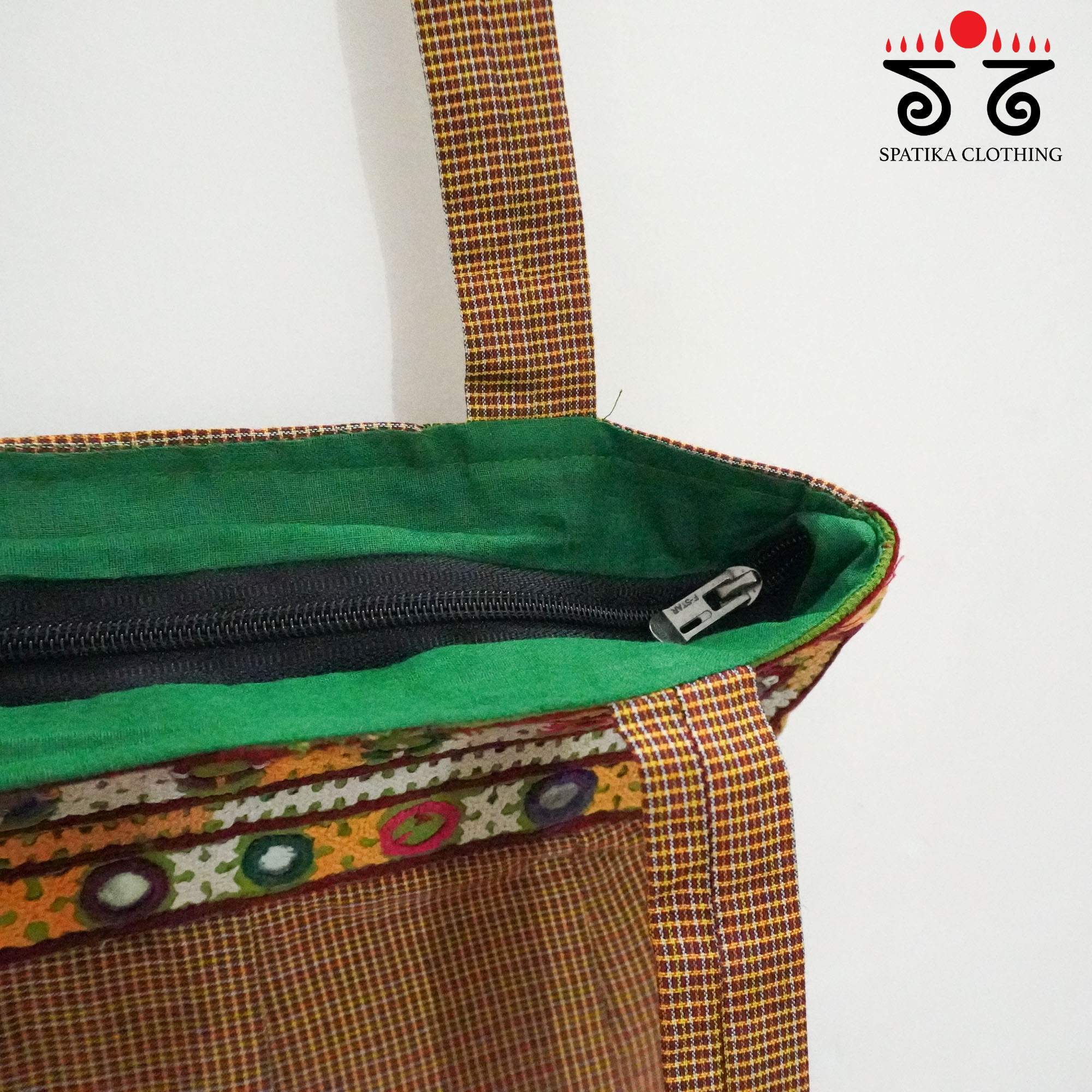 Brown Lambani Hand Embroidered Hand Bag