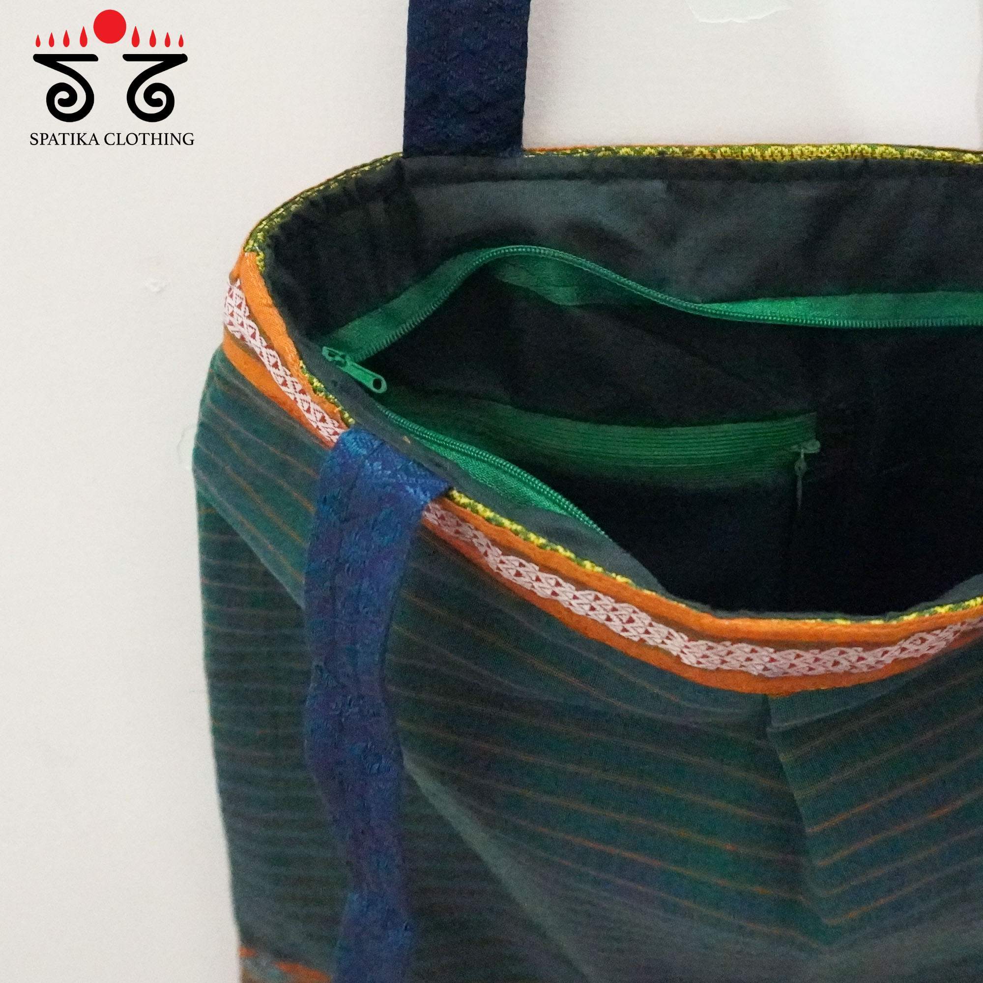 Green Lambani Hand Embroidered Hand Bag