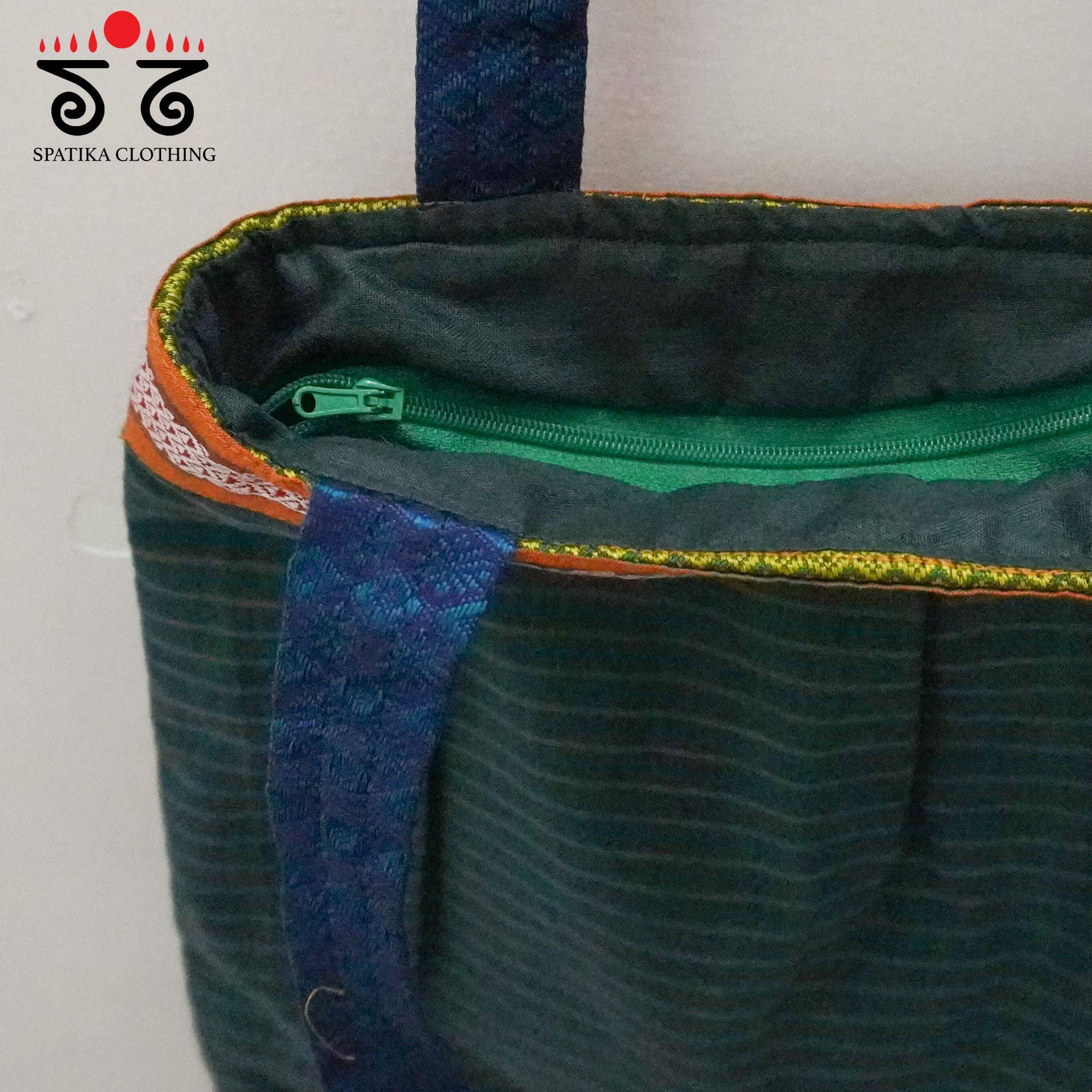 Green Lambani Hand Embroidered Hand Bag