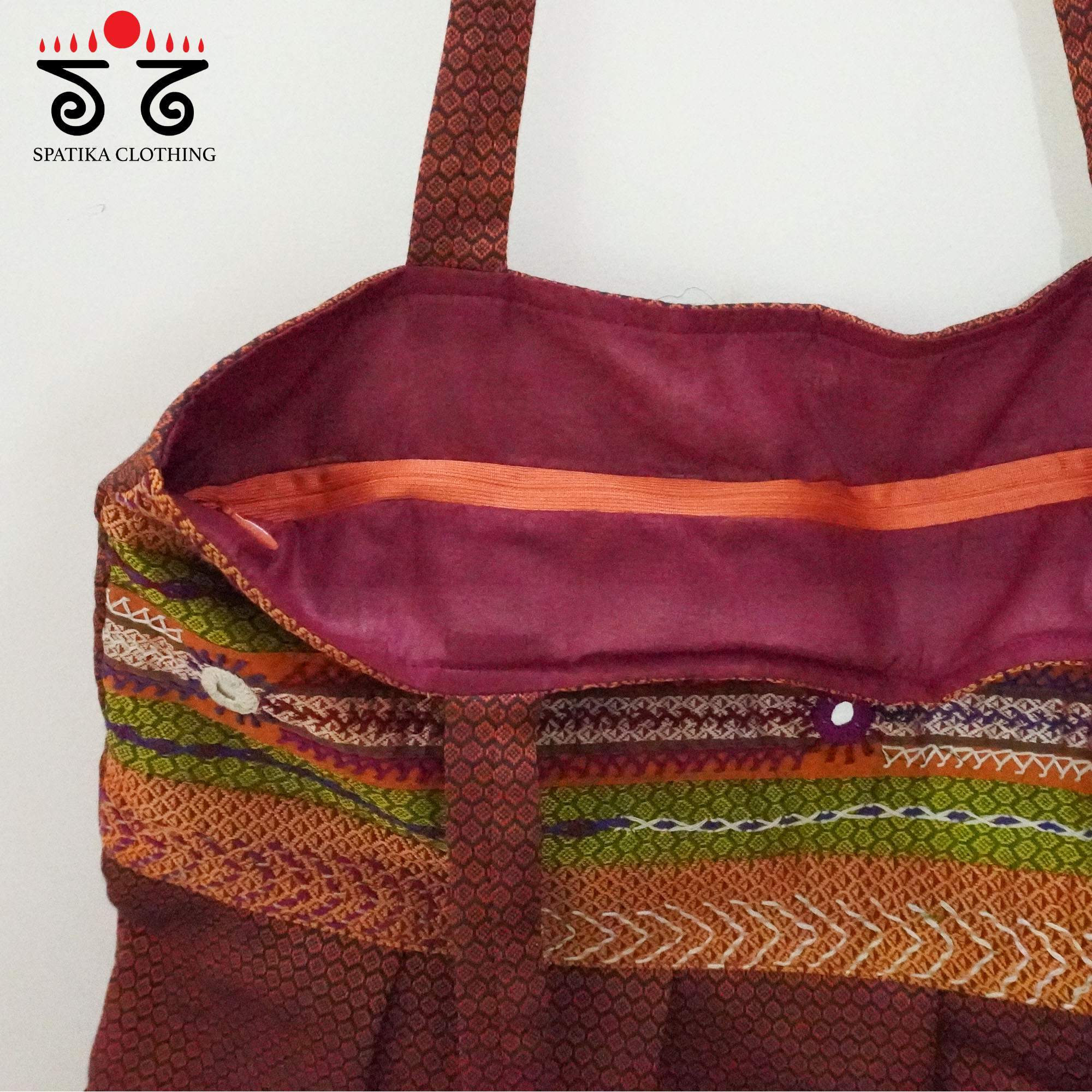 Brown Lambani Hand Embroidered Hand Bag
