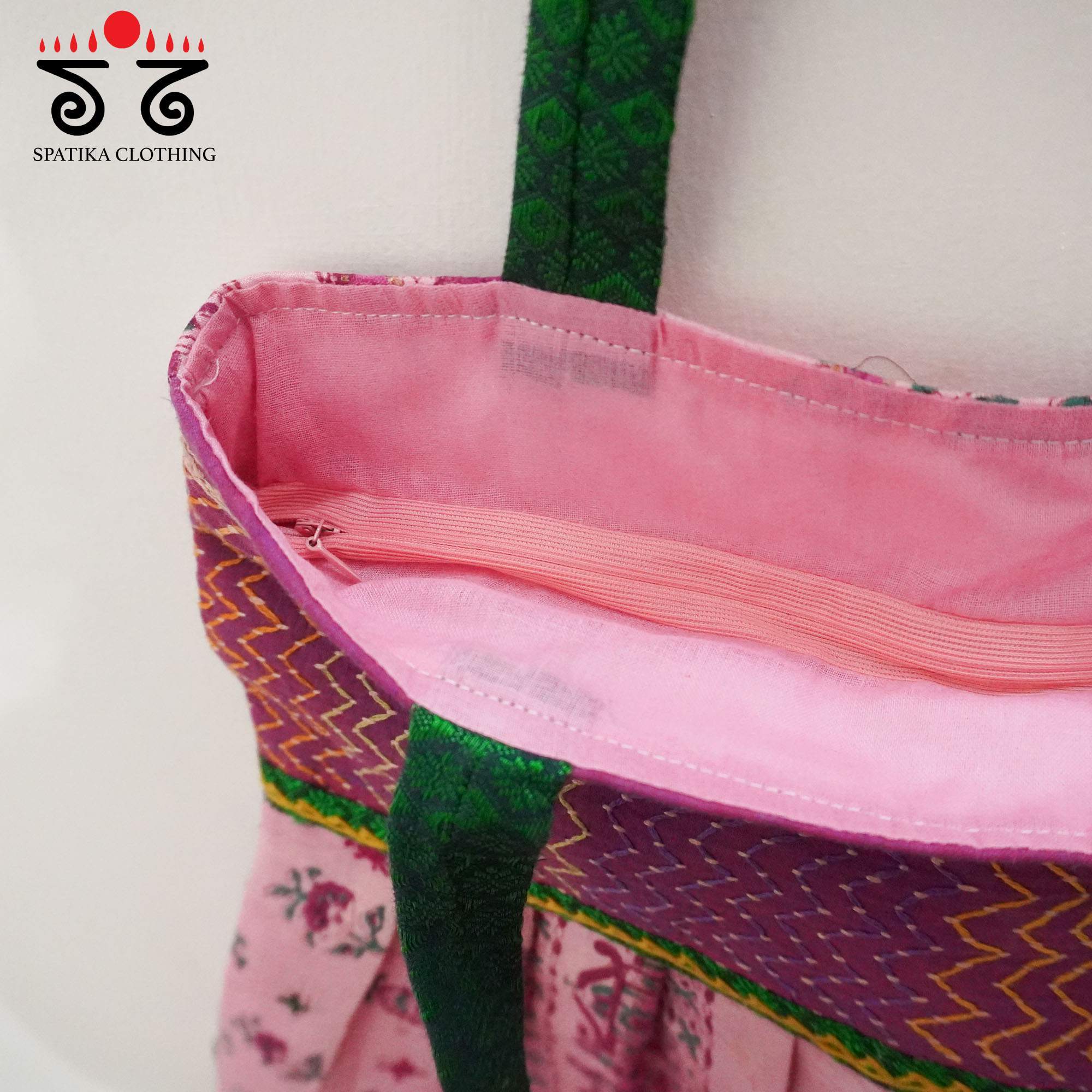 Pink Lambani Hand Embroidered Hand Bag
