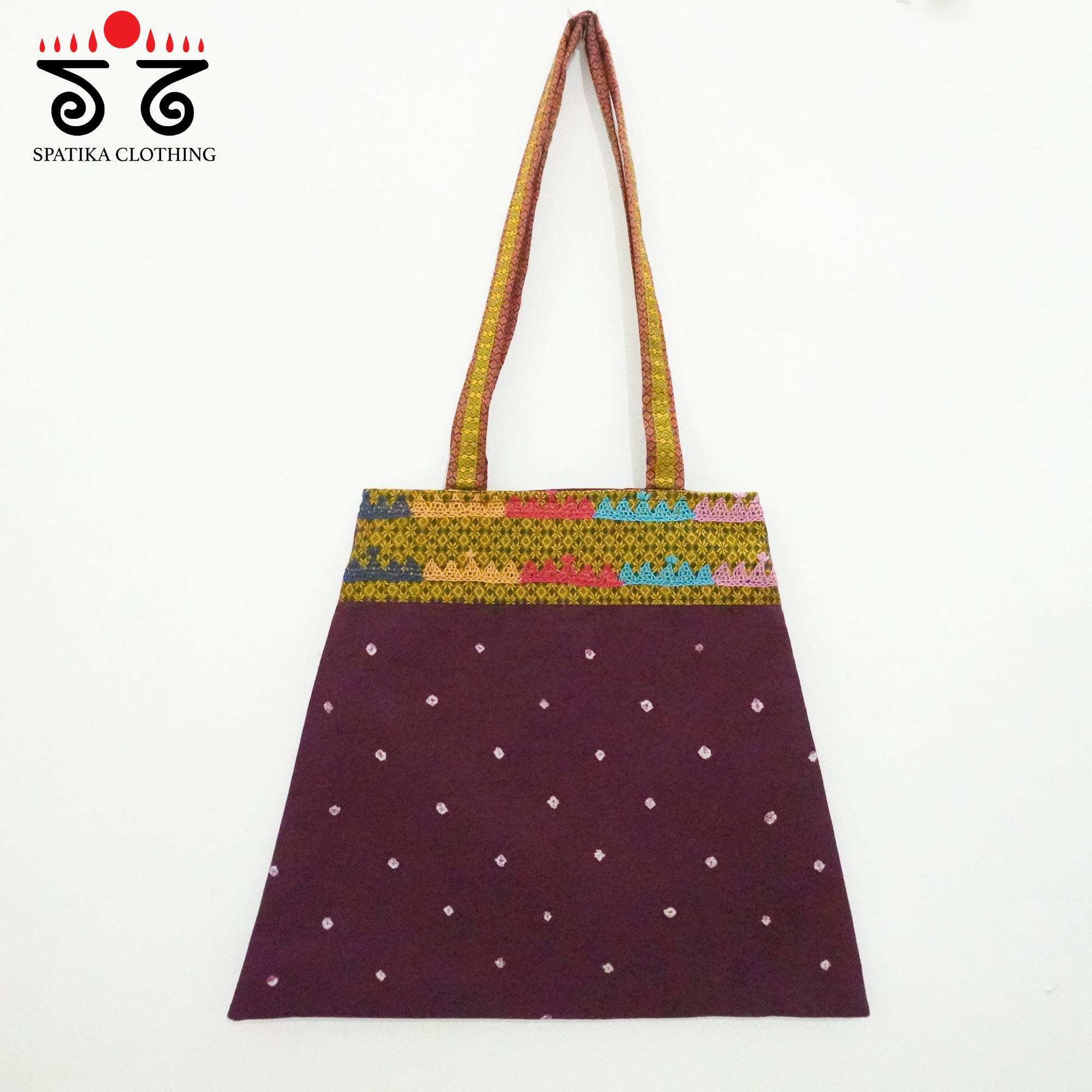 Maroon Lambani Hand Embroidered Hand Bag