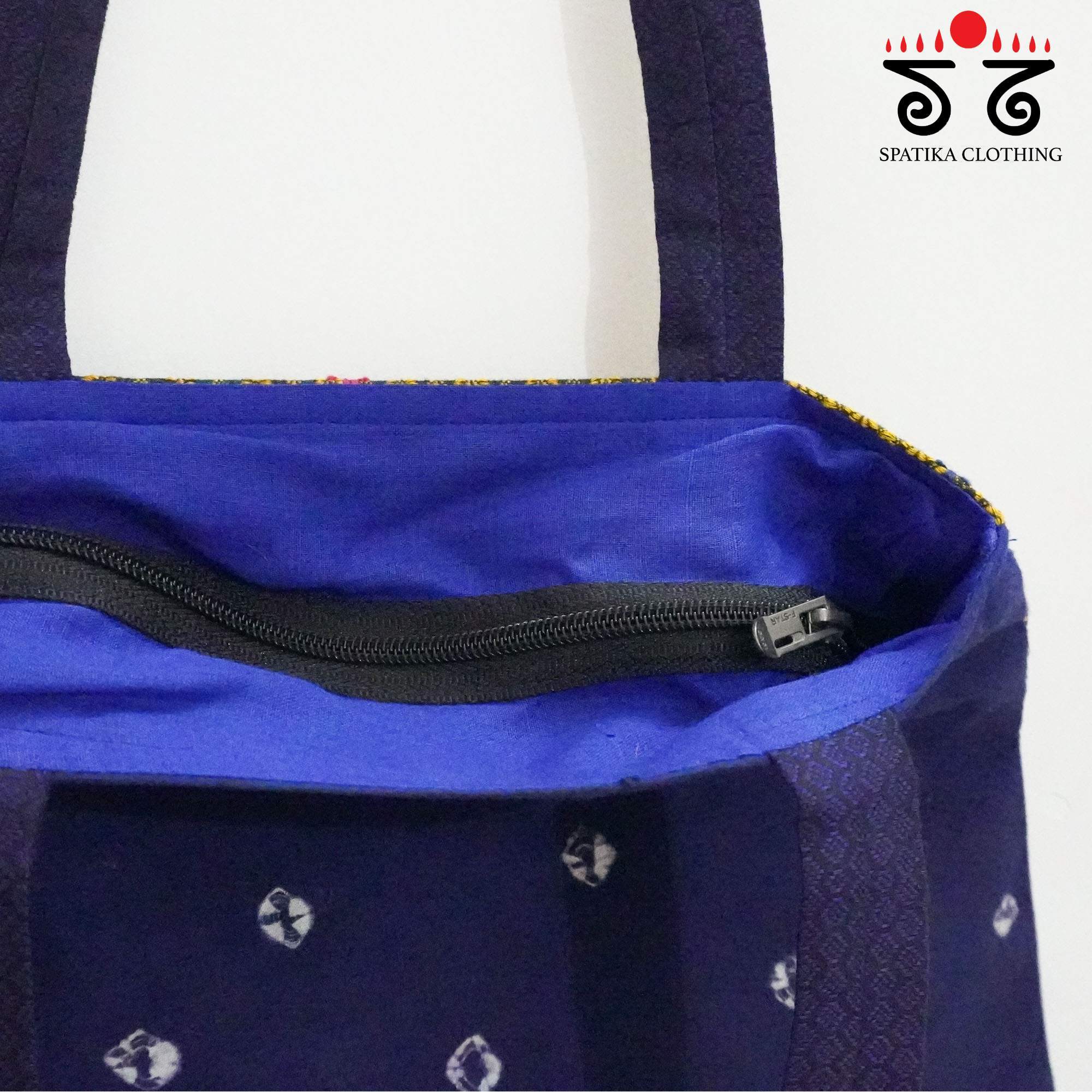Blue Lambani Hand Embroidered Hand Bag