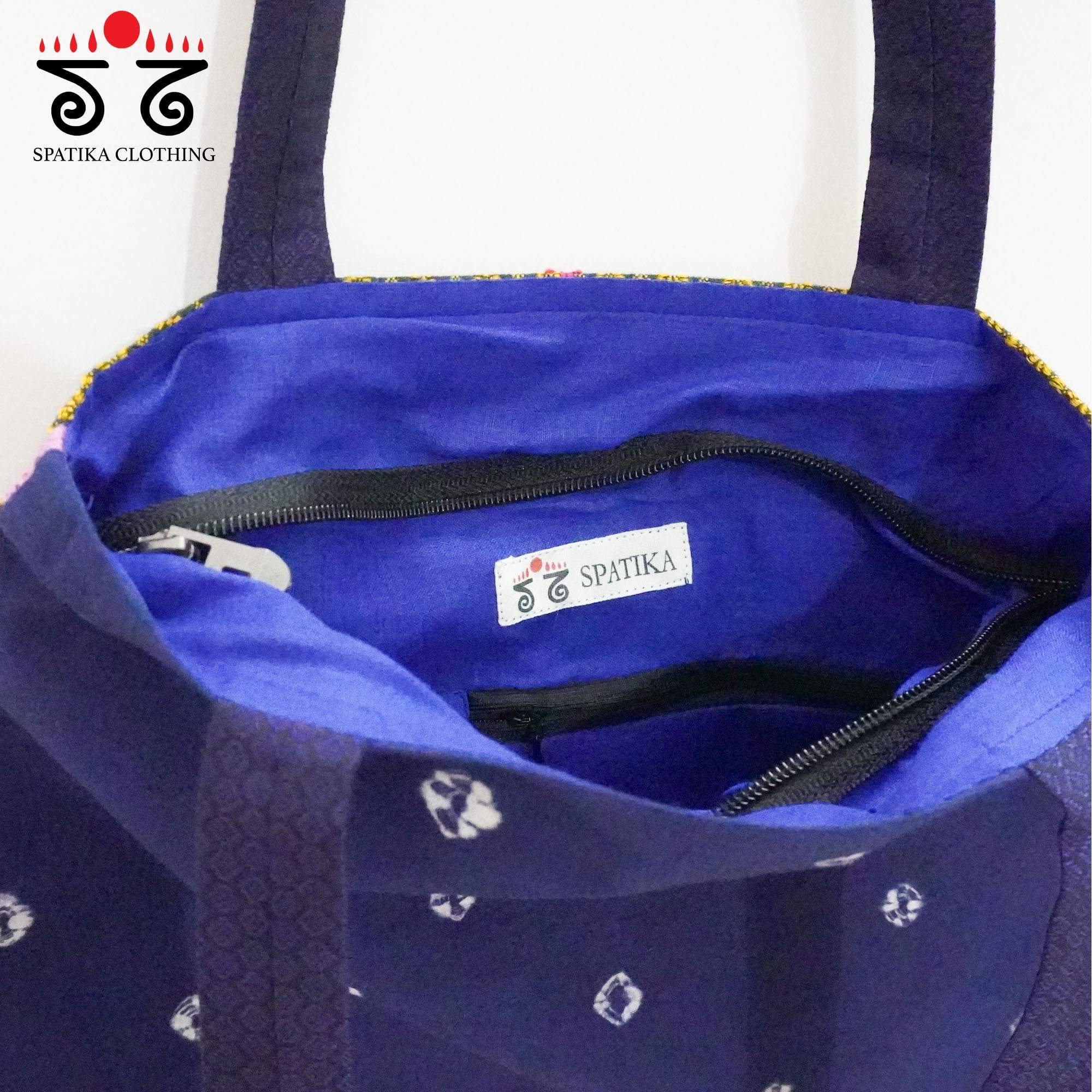 Blue Lambani Hand Embroidered Hand Bag