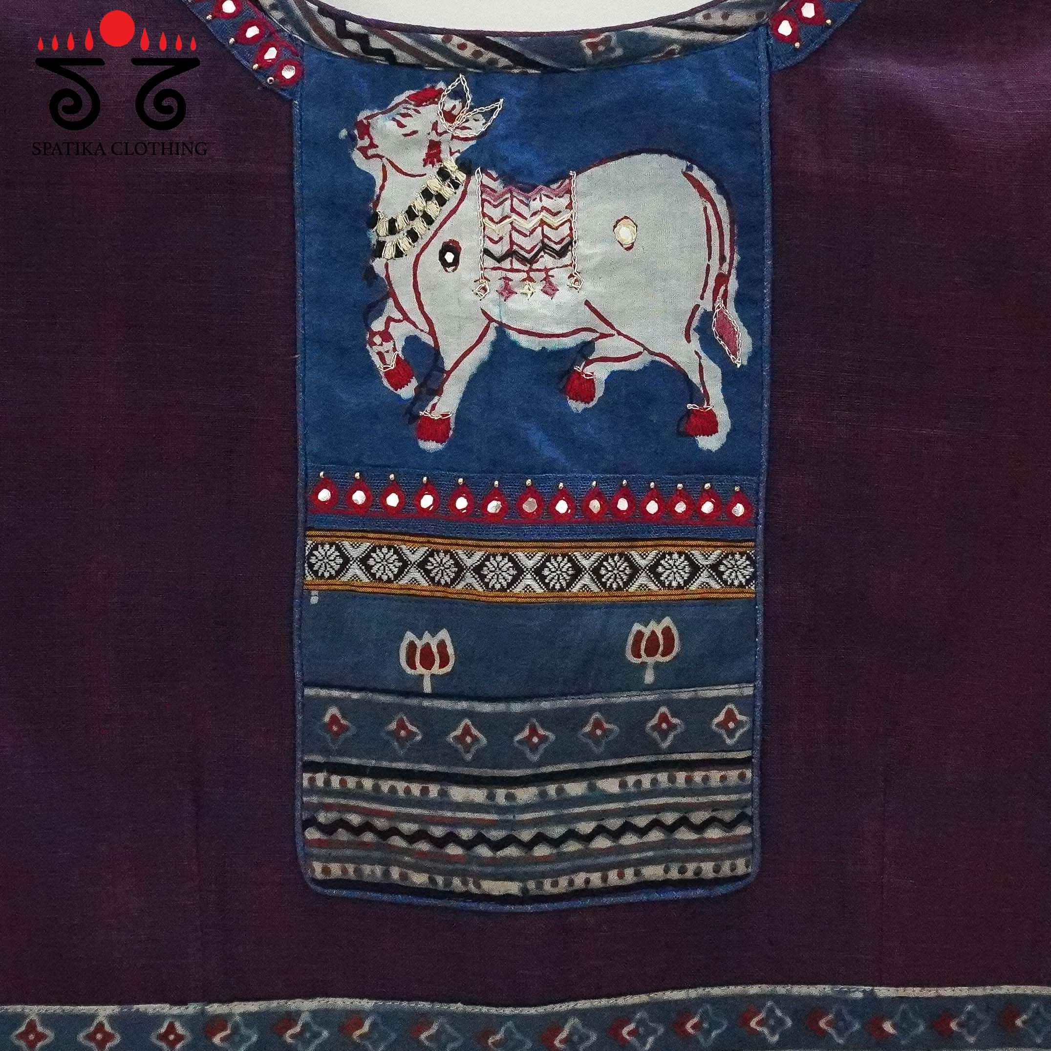 Purple Pichwai Patchwork Blouse