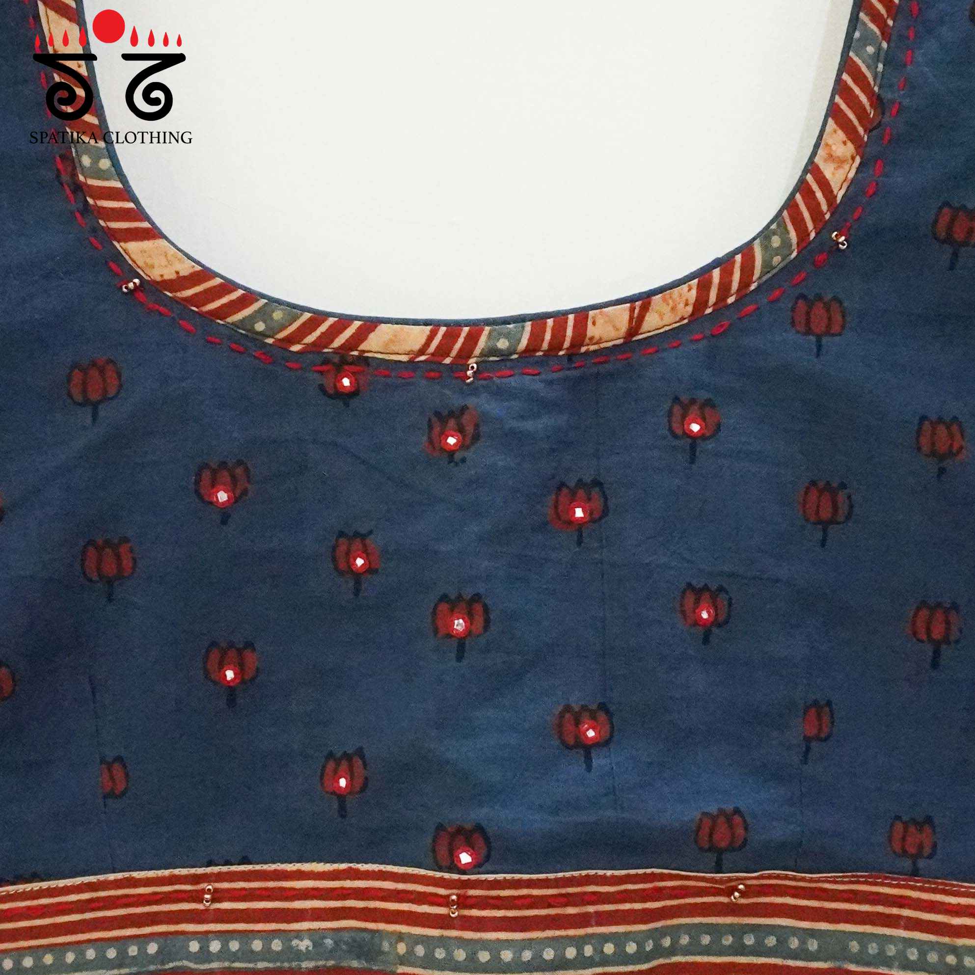 Blue Lotus Ajrak Blouse