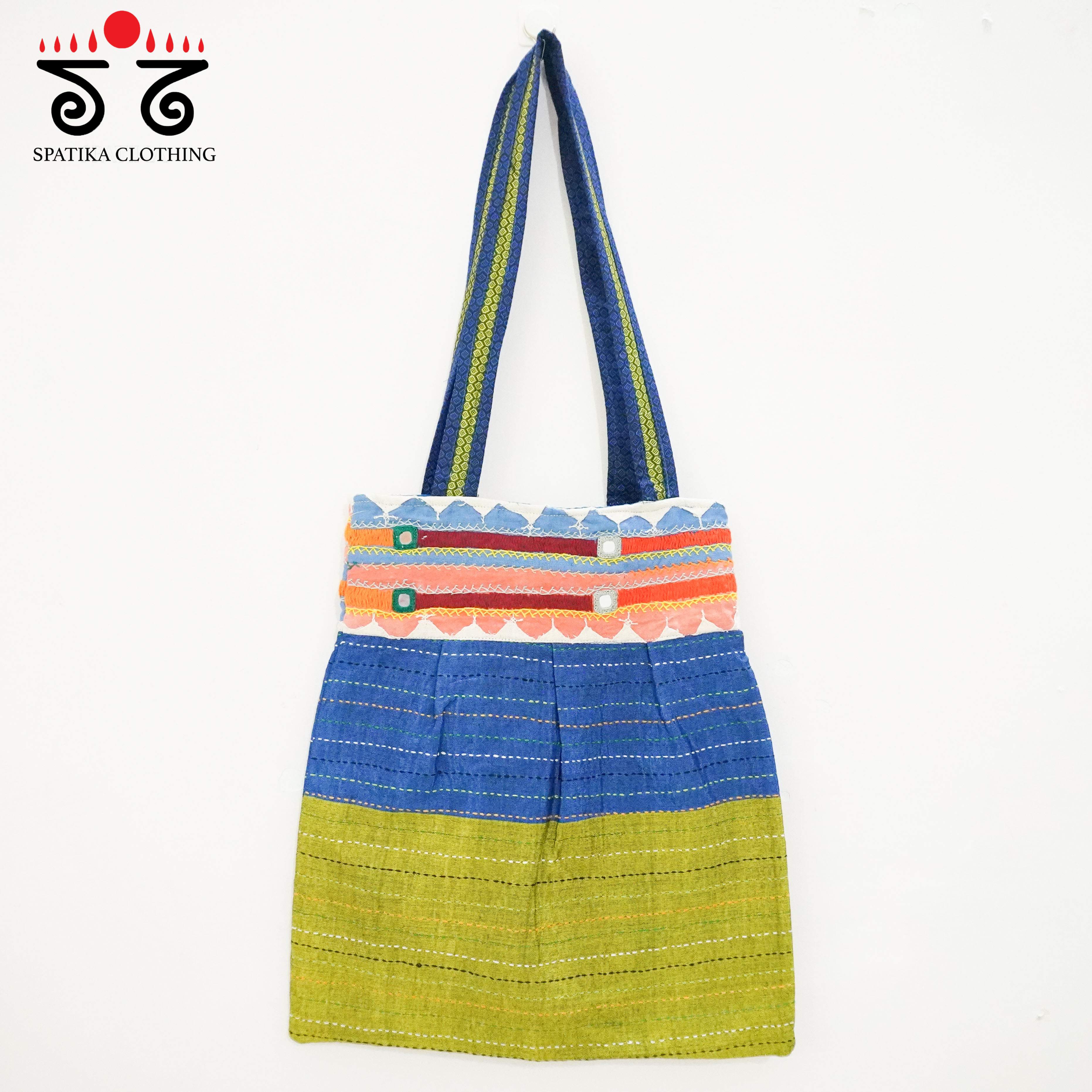 Blue Lambani Hand Embroidered Hand Bag
