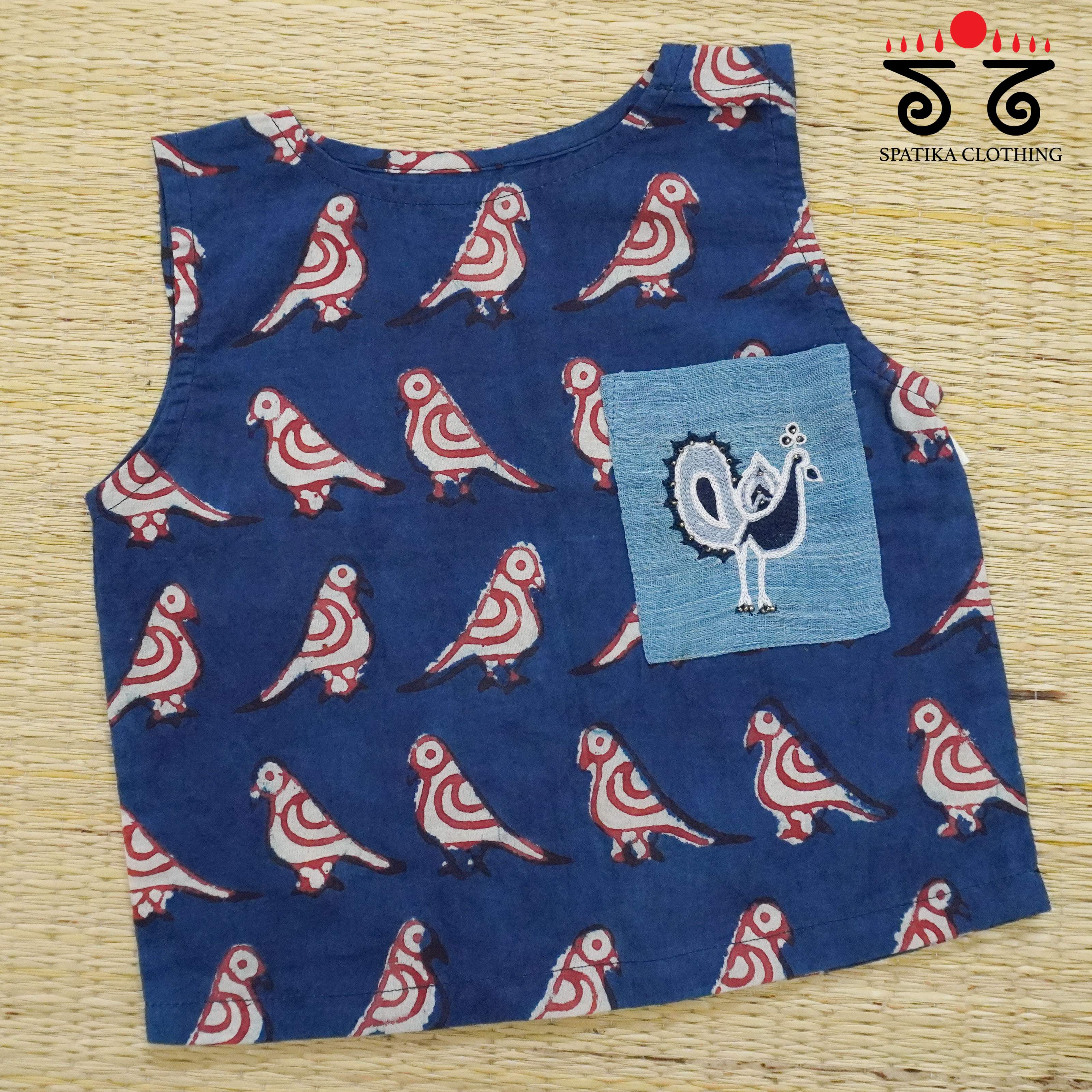 Blue Handcrafted Top for Little Girls!  New