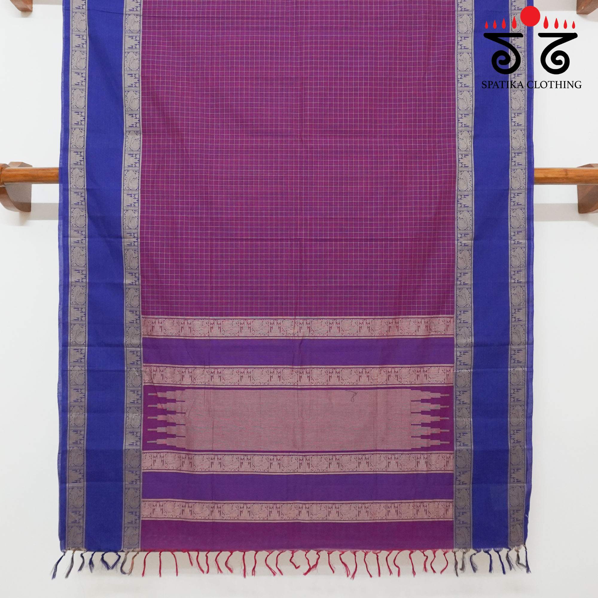 Magenta Kanchi Cotton Saree