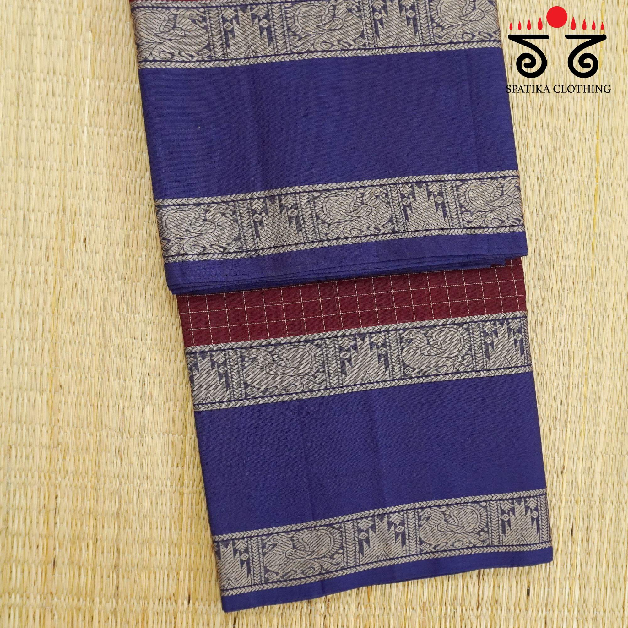 Maroon Kanchi Cotton Saree