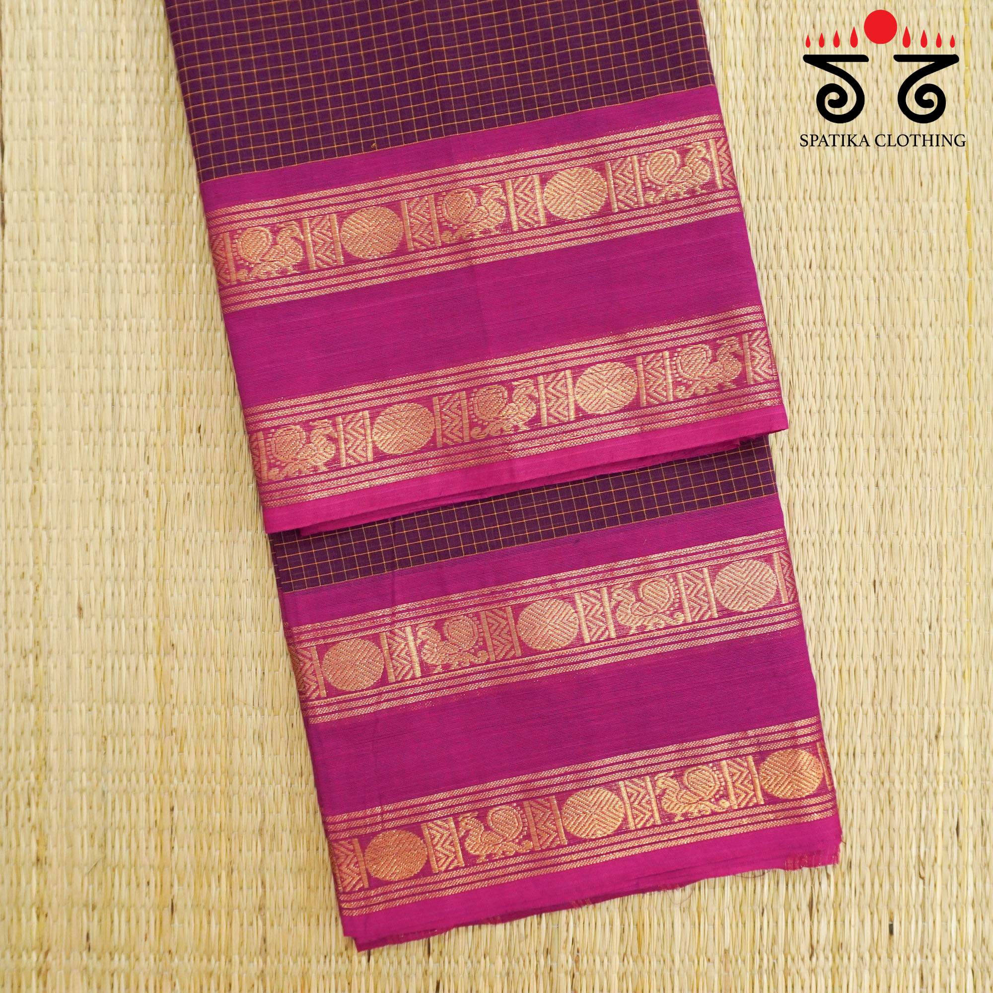 Maroon Kanchi Cotton Saree