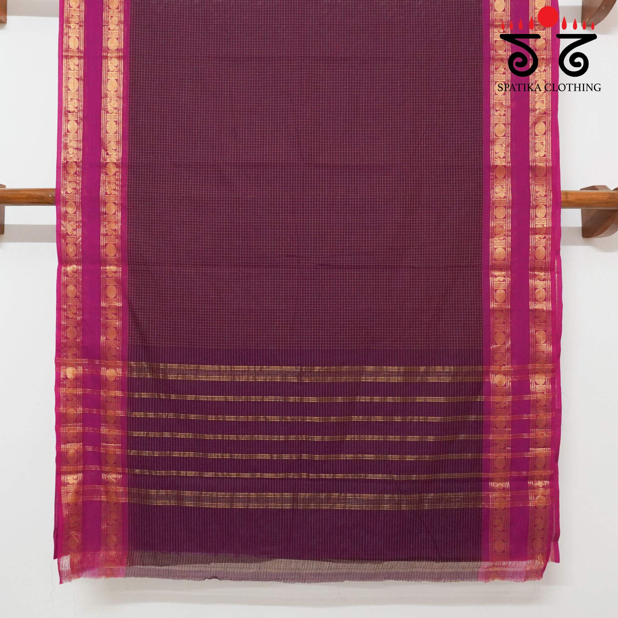 Maroon Kanchi Cotton Saree