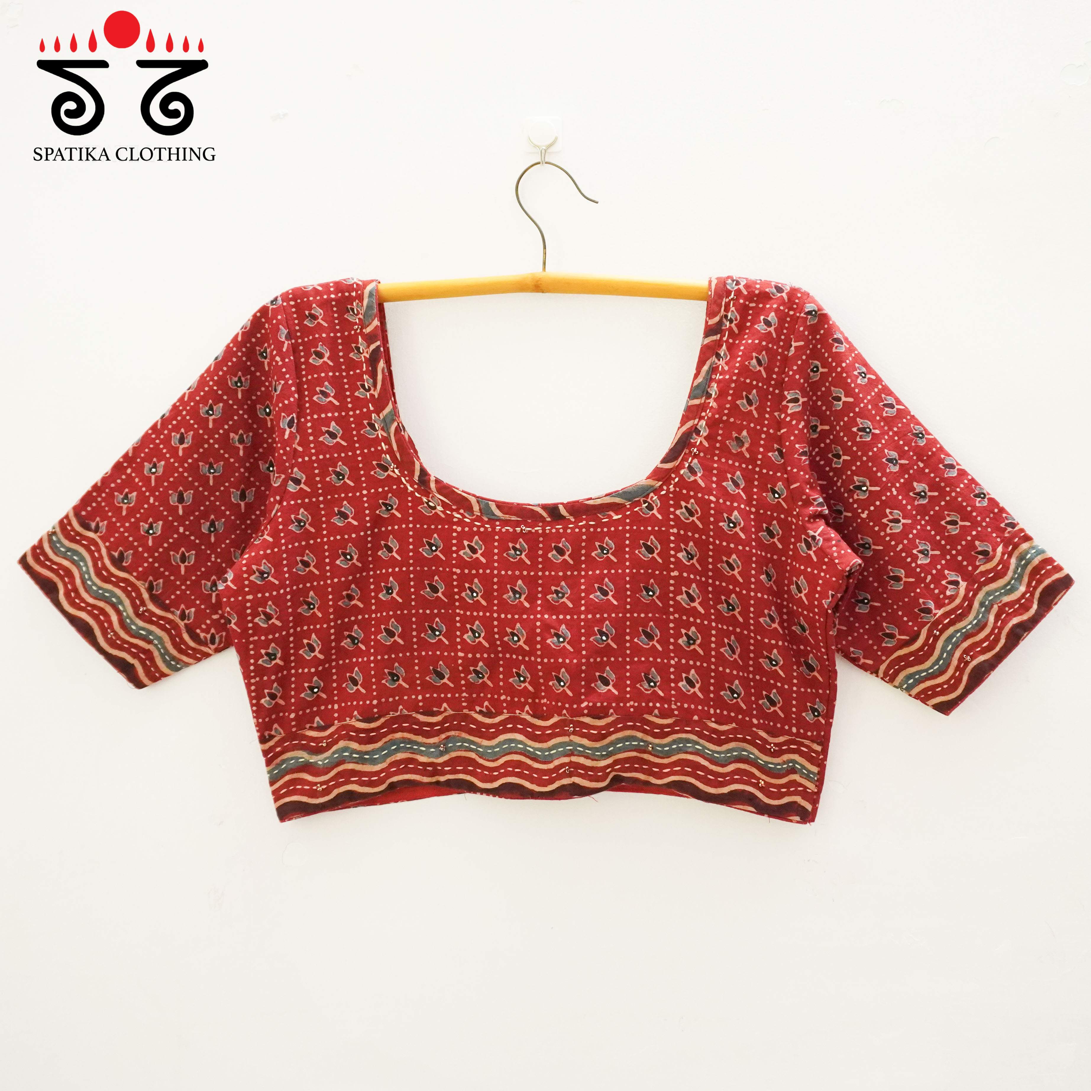 Red Lotus Ajrak Blouse