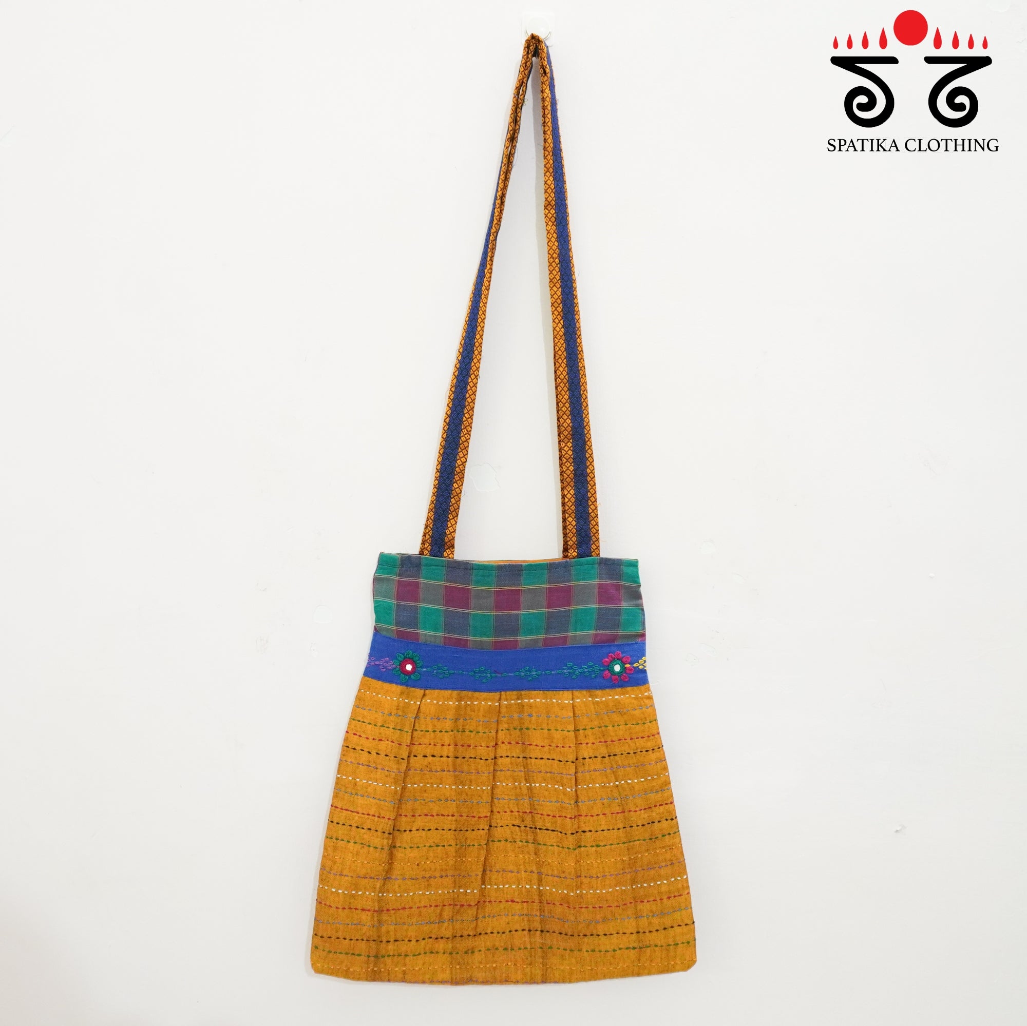 Mustard Lambani Hand Embroidered Hand Bag