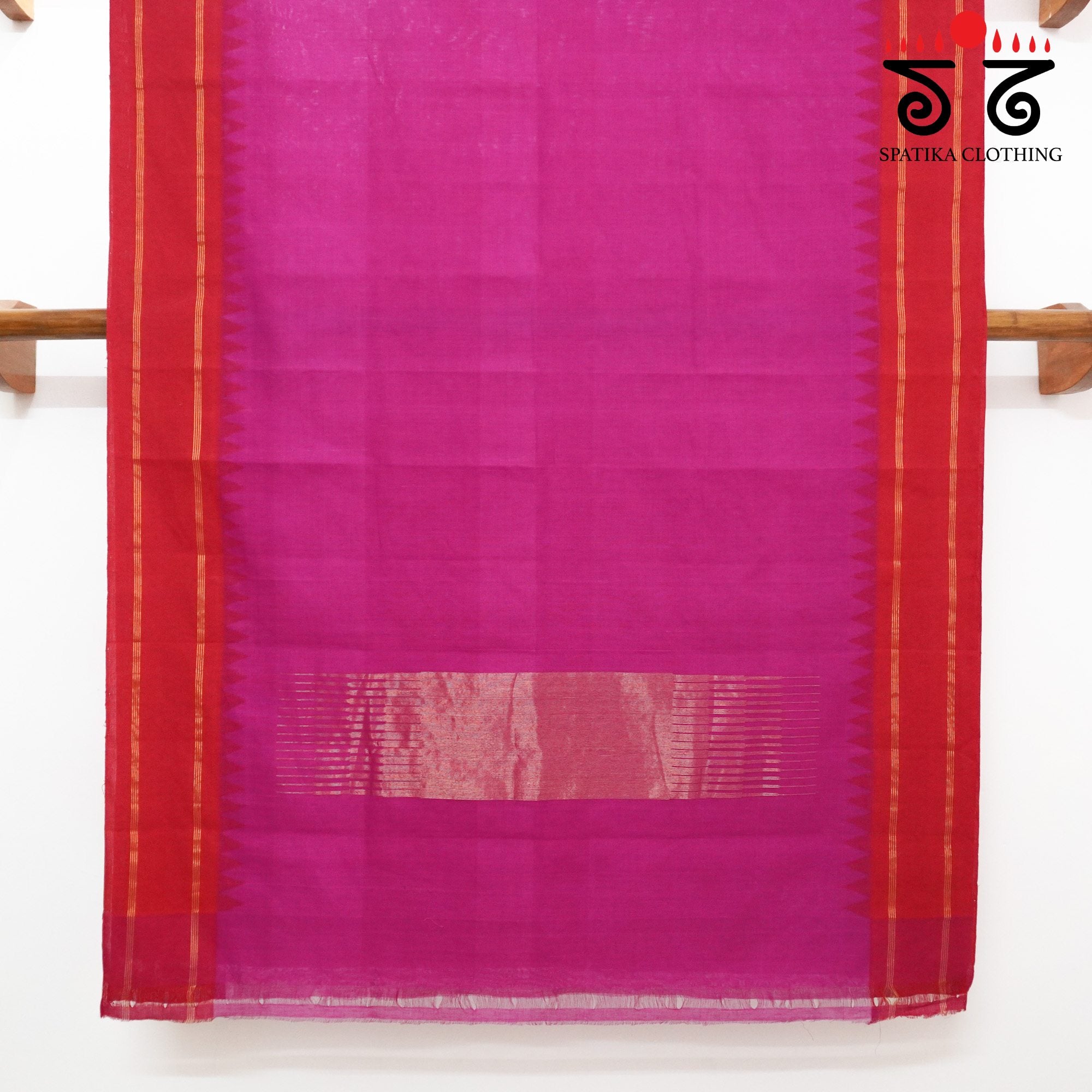 Pink Ponduru Handspun Cotton Saree - With jamdhani Blouse