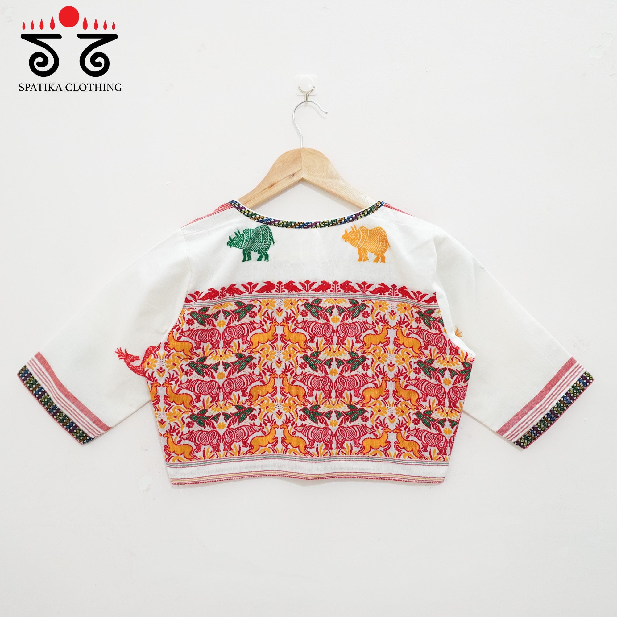 White Assam Handwoven Blouse