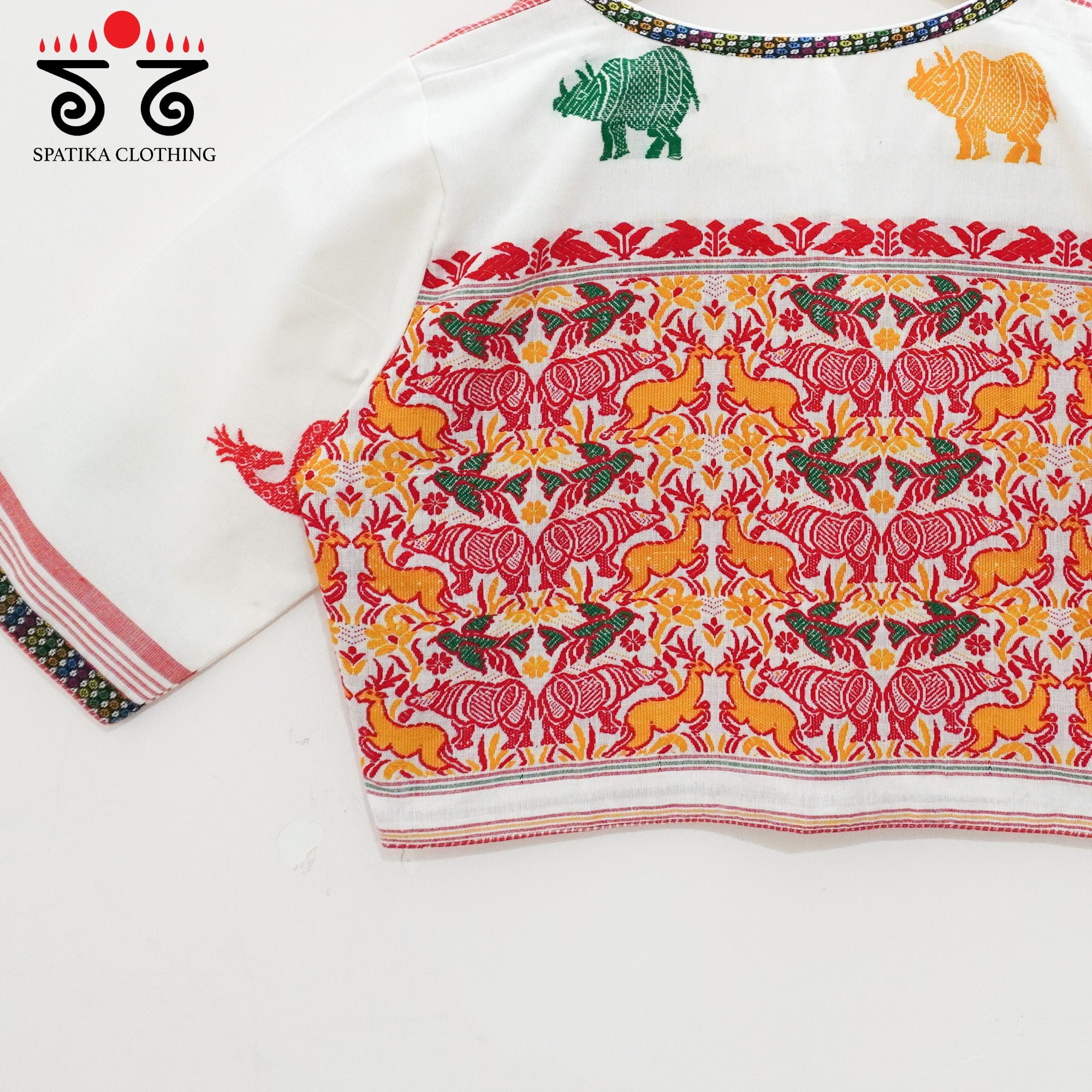 White Assam Handwoven Blouse