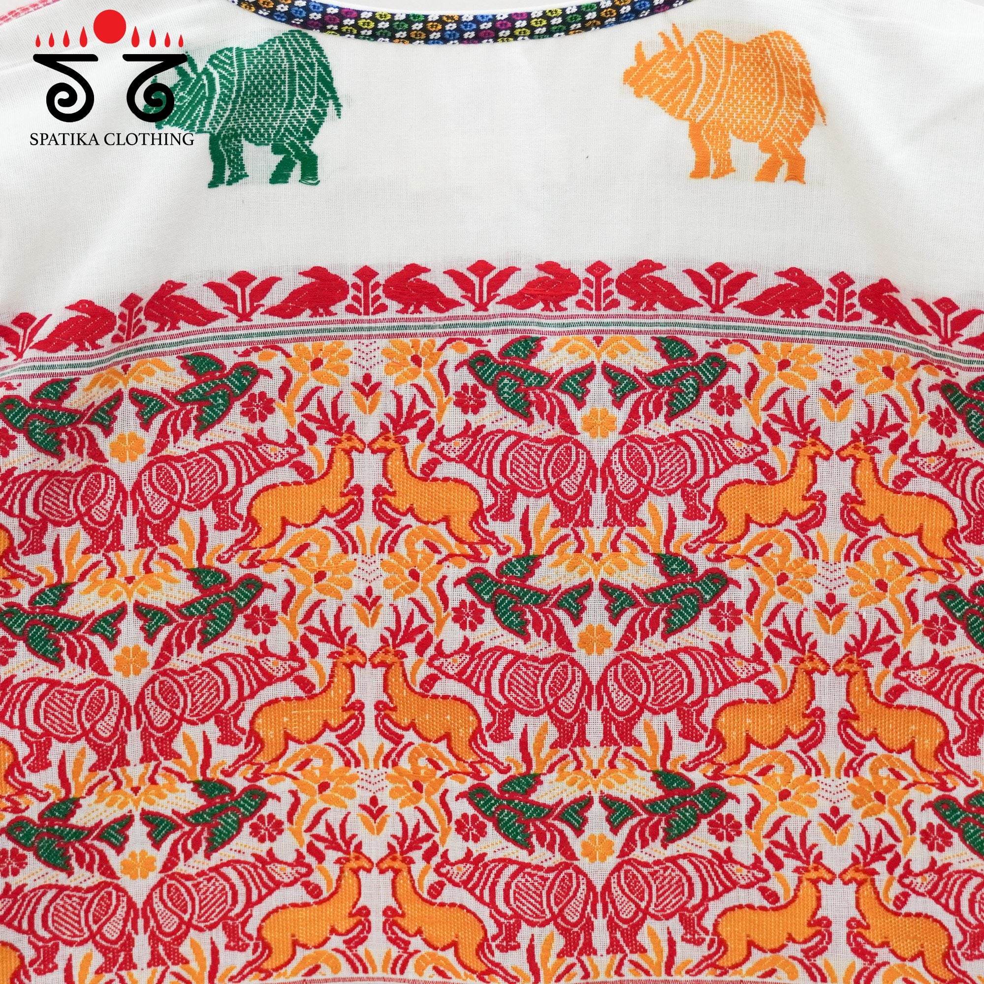 White Assam Handwoven Blouse