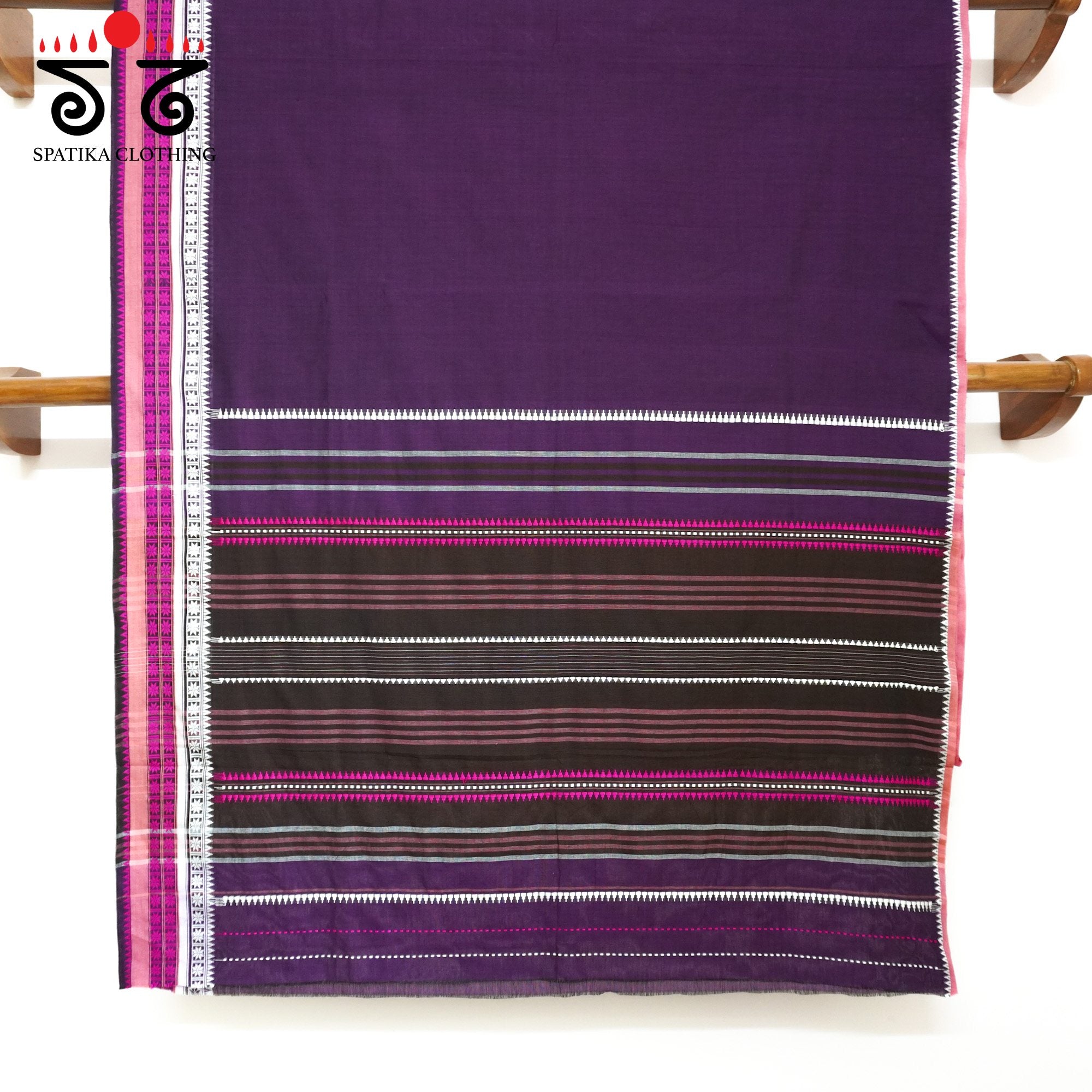 Grape Begampur Handwoven Cotton Saree New!