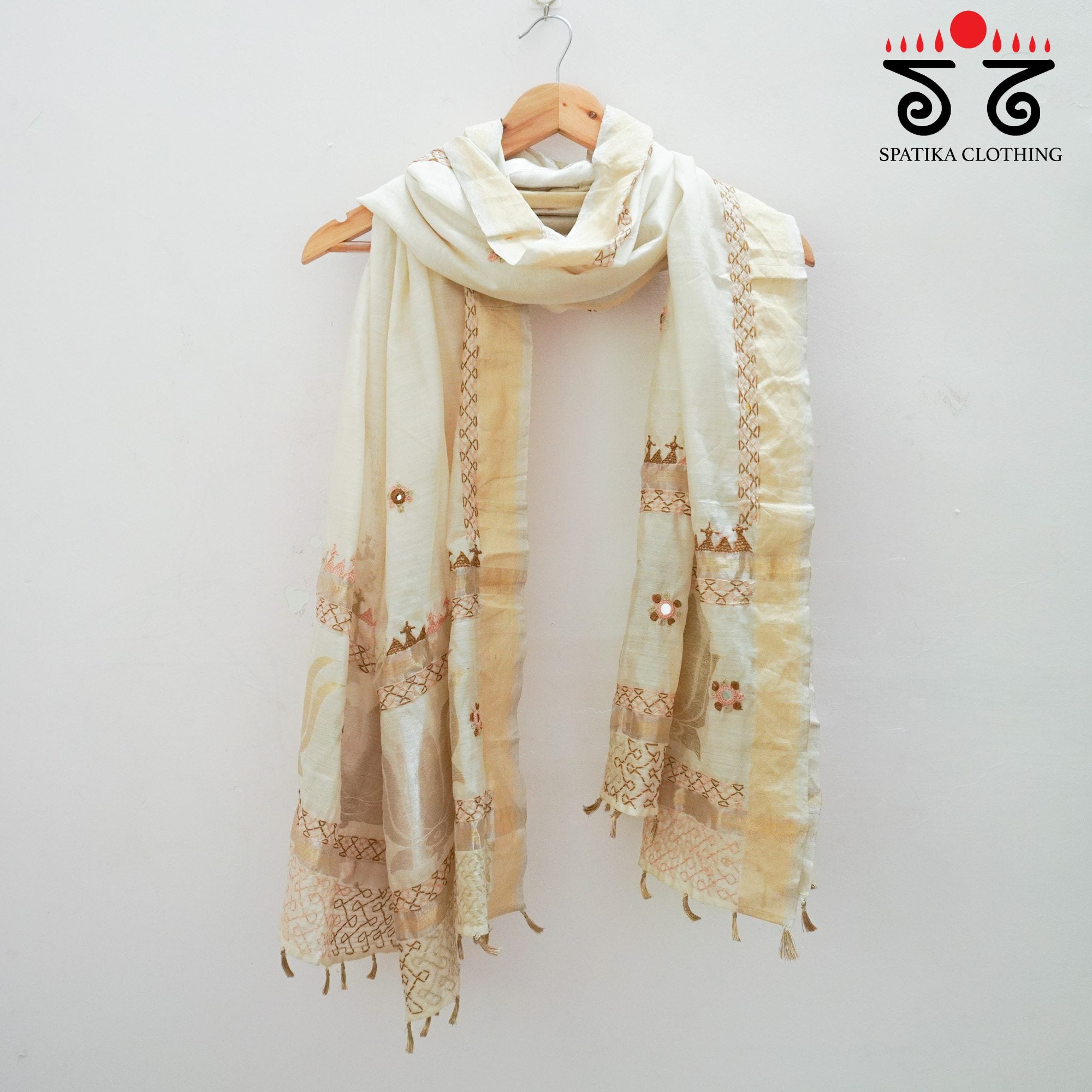 Lambani Chanderi - Hand Embroidered Dupatta