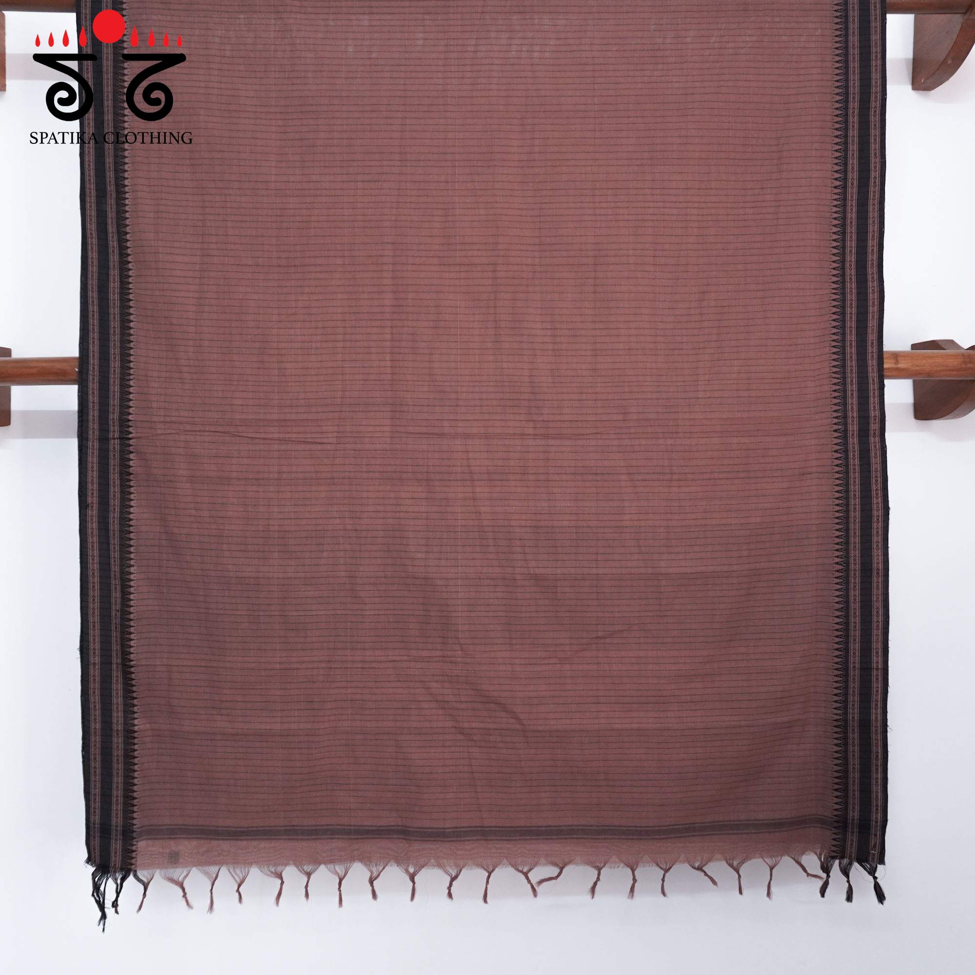 Brown Begampur Handwoven Cotton Saree