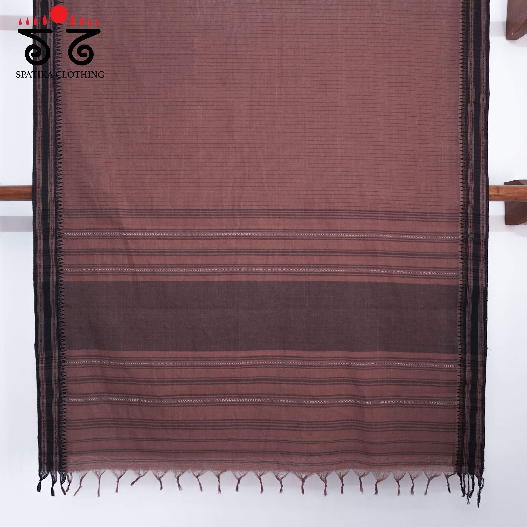 Brown Begampur Handwoven Cotton Saree
