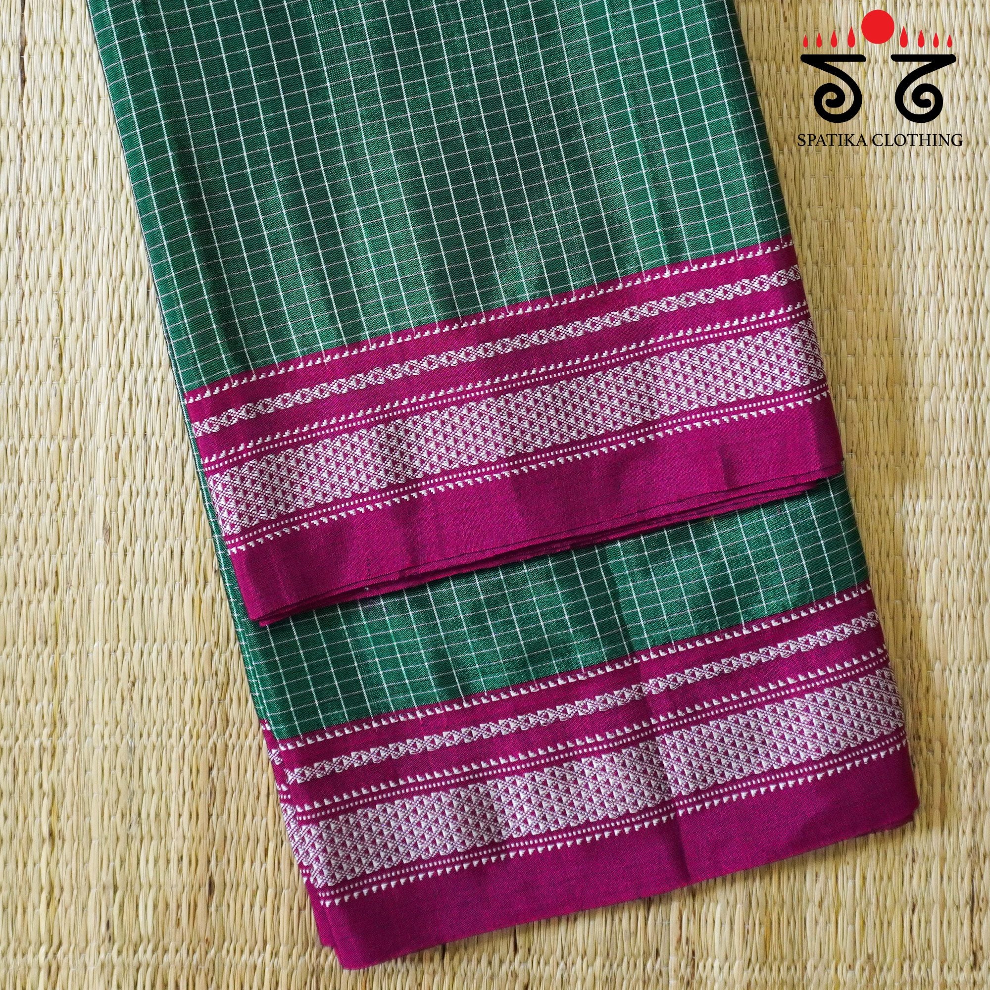 Green Ilkal Handwoven Cotton Saree