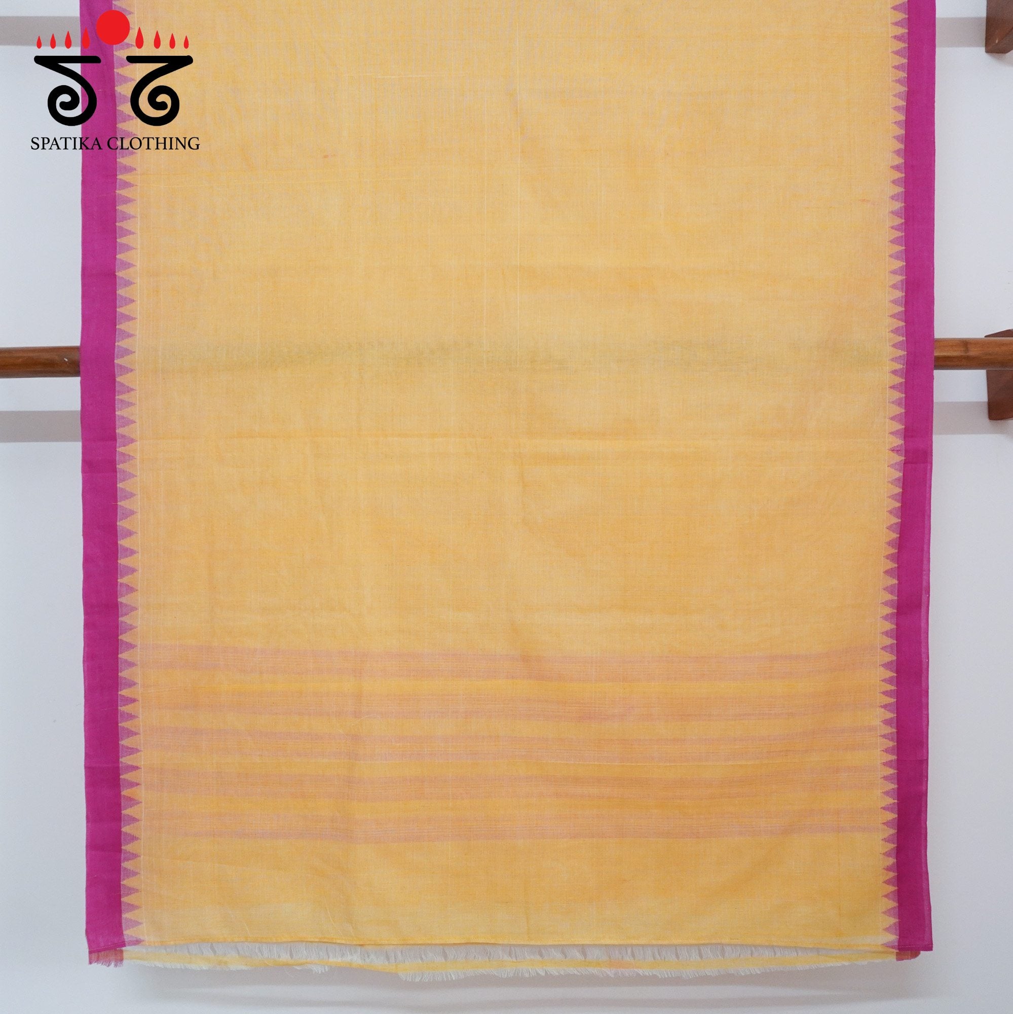 Peach Ponduru Handspun Cotton Saree With Special Blouse