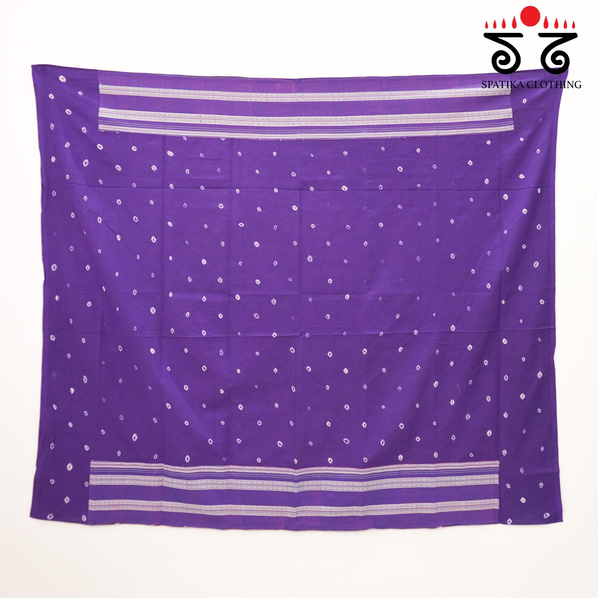 Lavender Ilkal Handwoven Cotton Saree - Bandhini Blouse