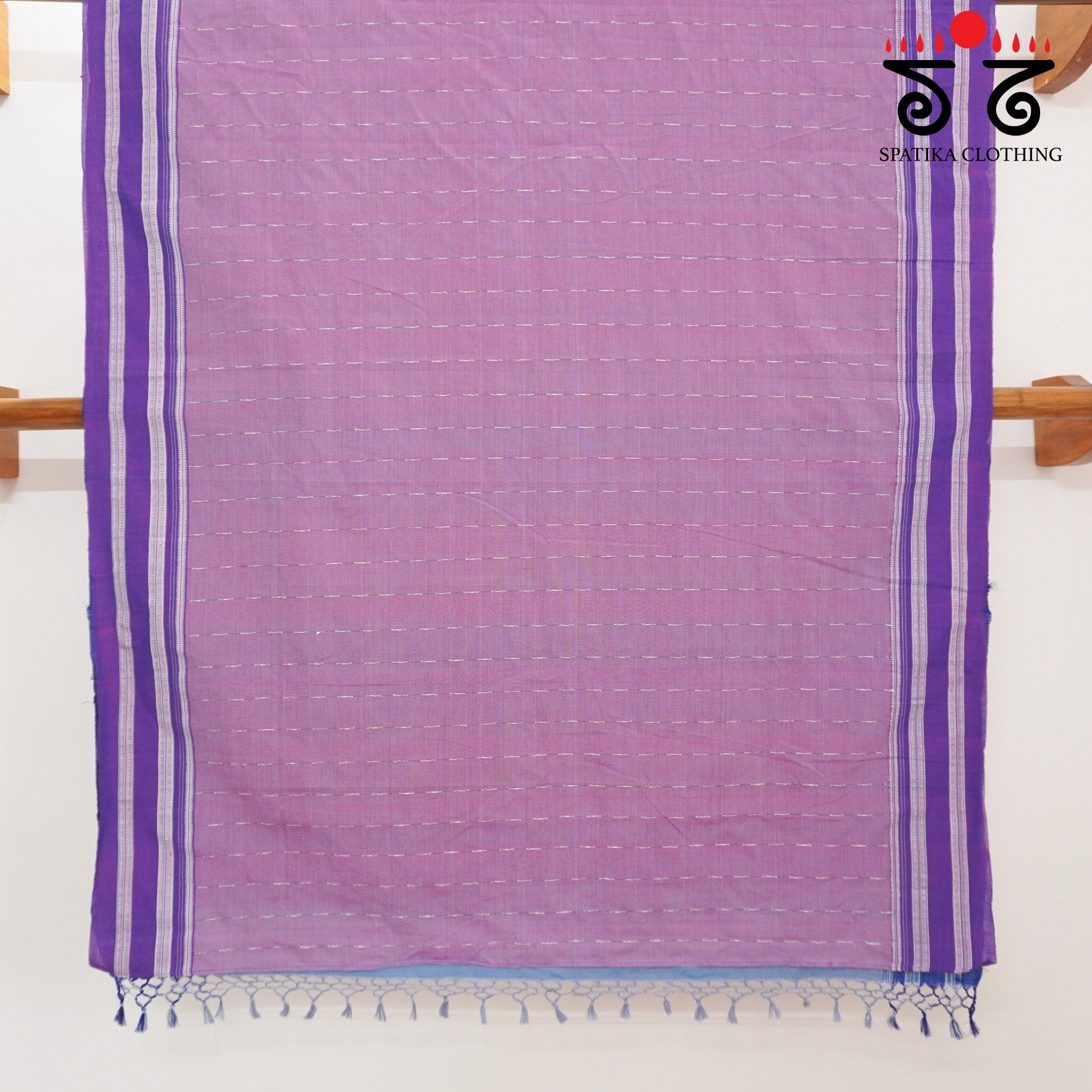 Lavender Ilkal Handwoven Cotton Saree - Bandhini Blouse