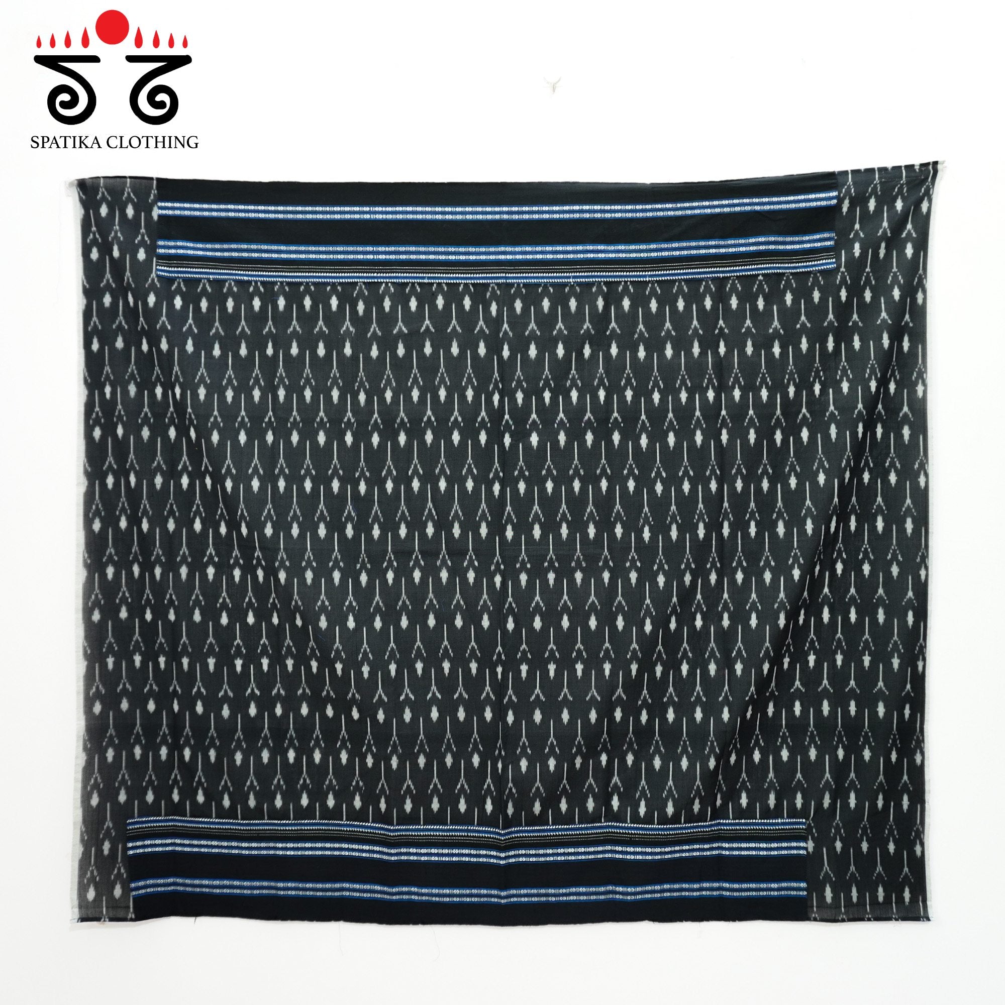 Blue Ilkal Handwoven Cotton Saree - Ikat Blouse