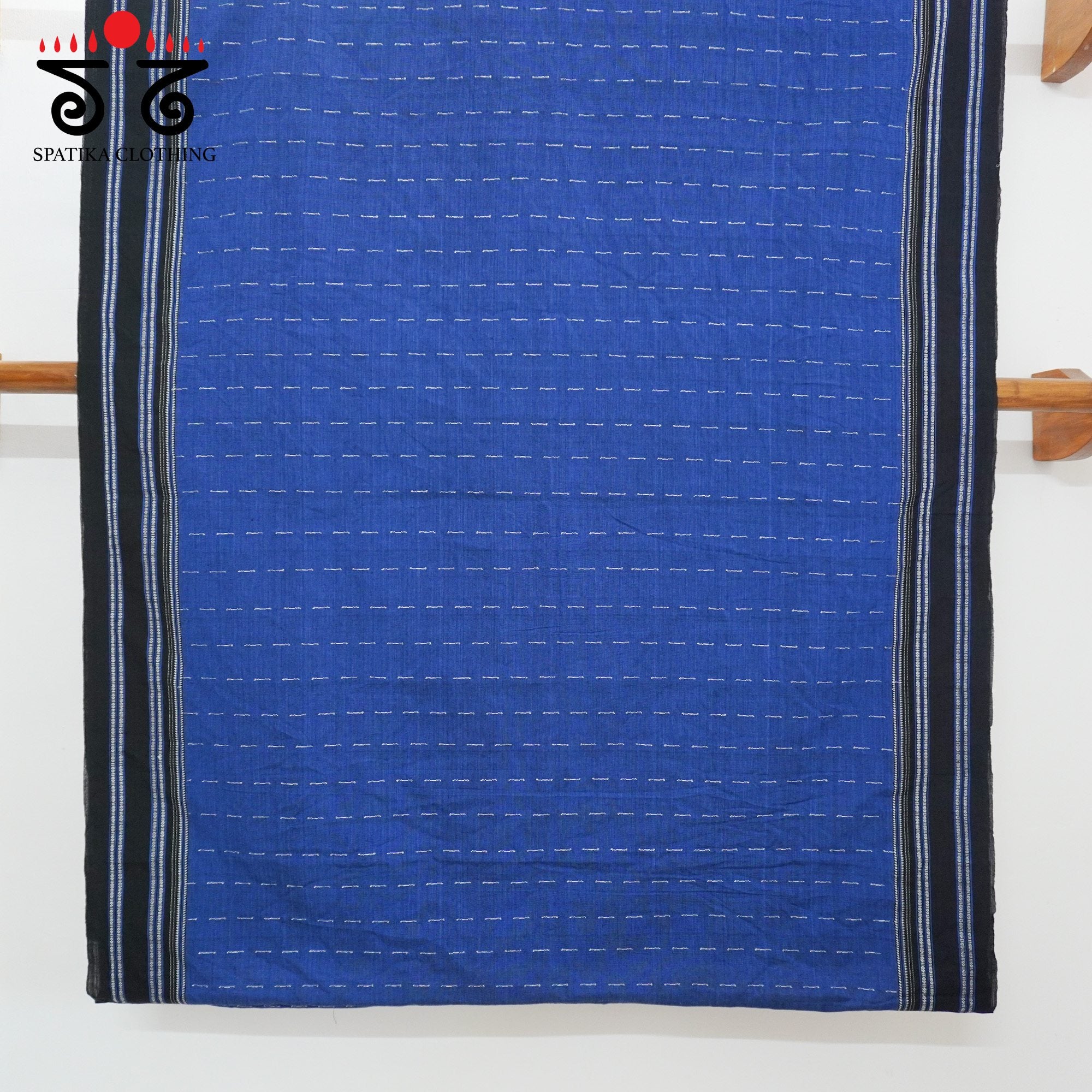 Blue Ilkal Handwoven Cotton Saree - Ikat Blouse