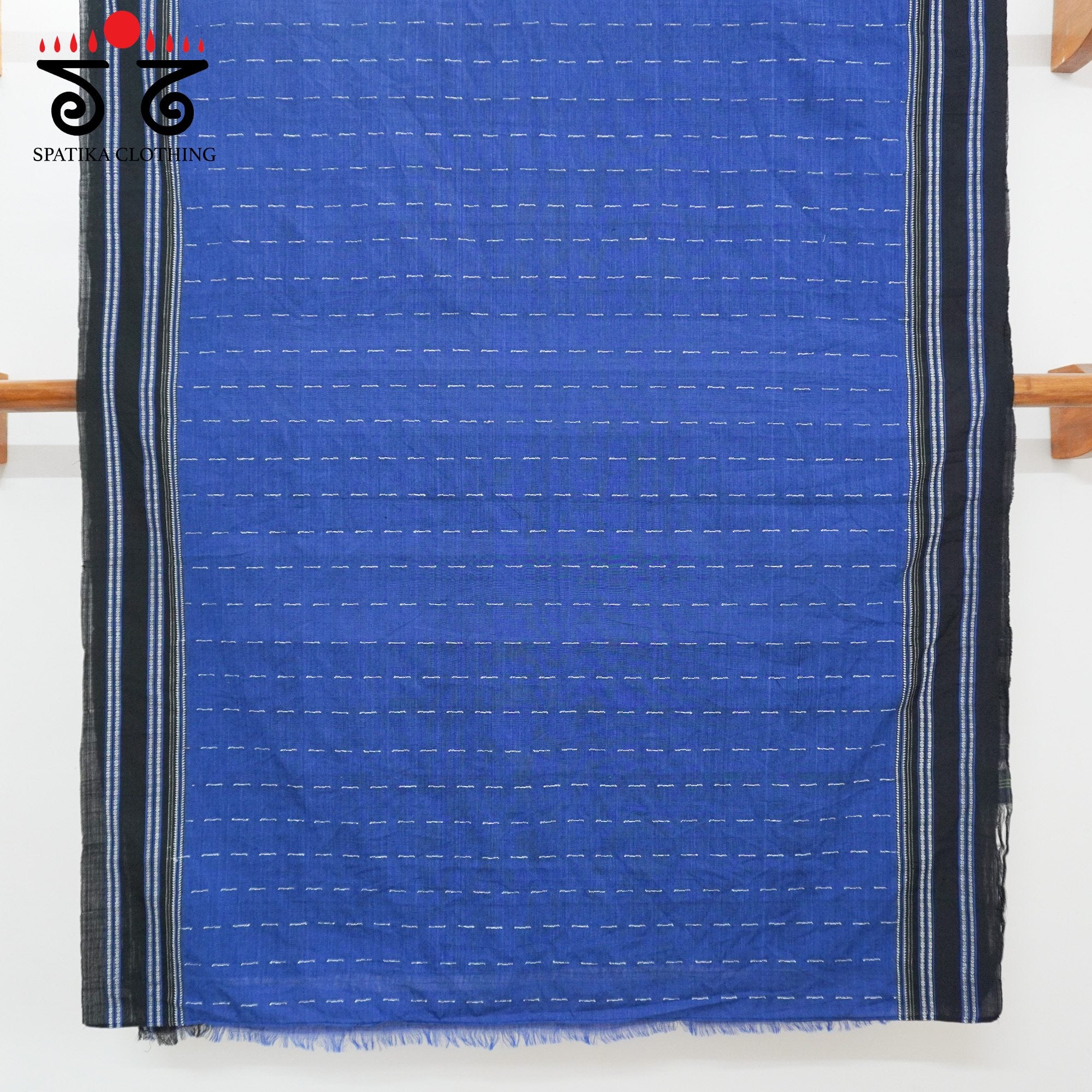Blue Ilkal Handwoven Cotton Saree - Ikat Blouse