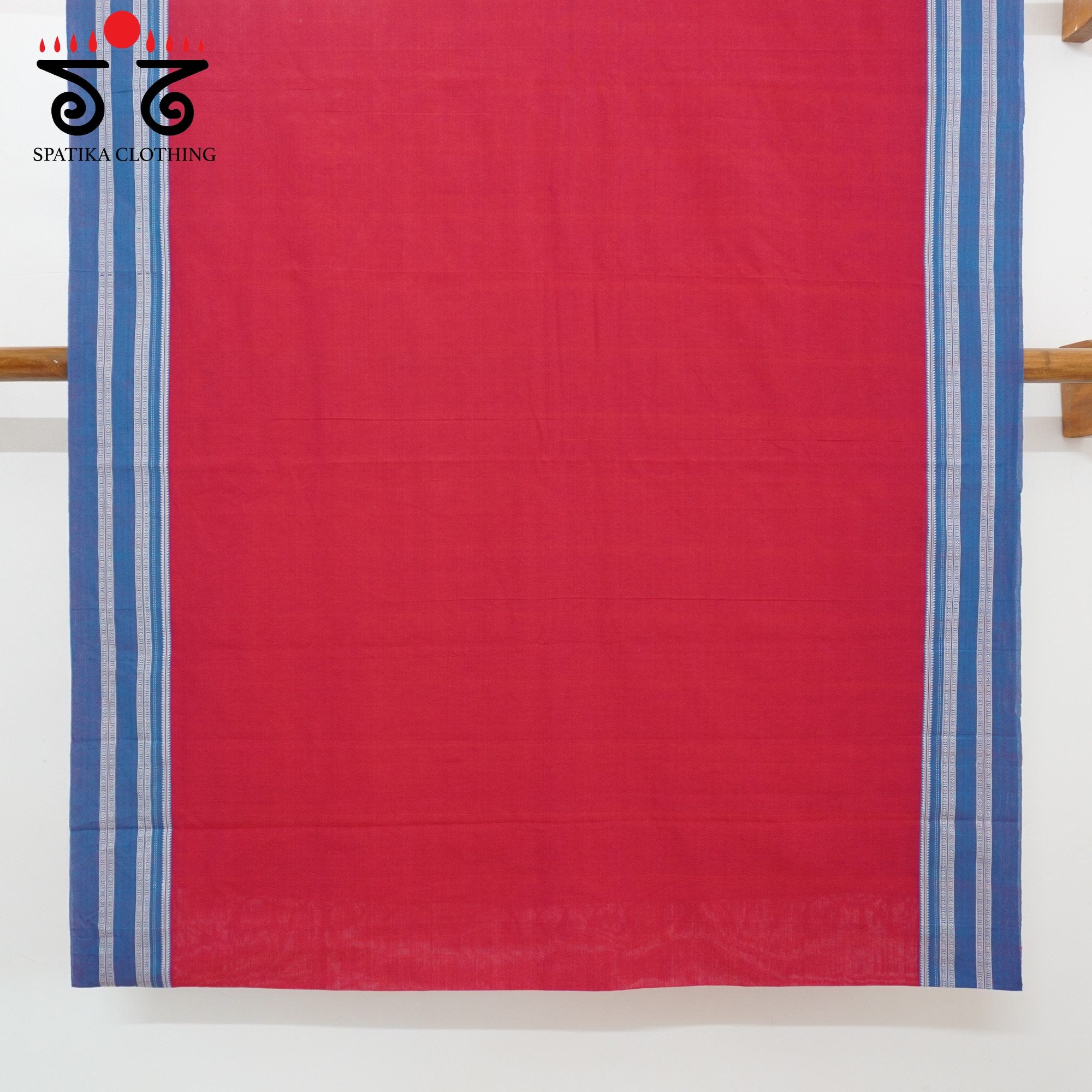 Red Ilkal Handwoven Cotton Saree - Modal Blouse