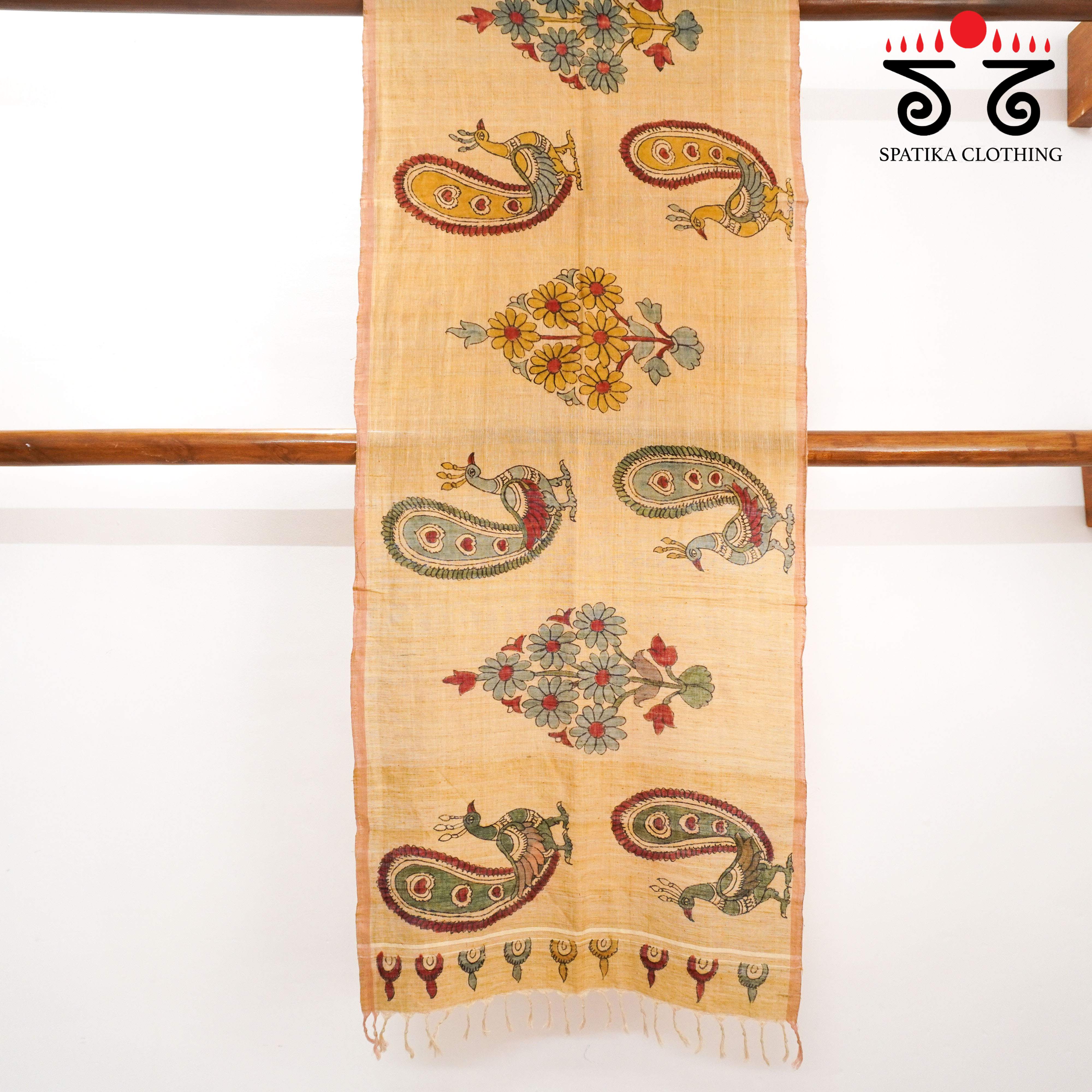 Beige Kalamkari Ponduru Stole