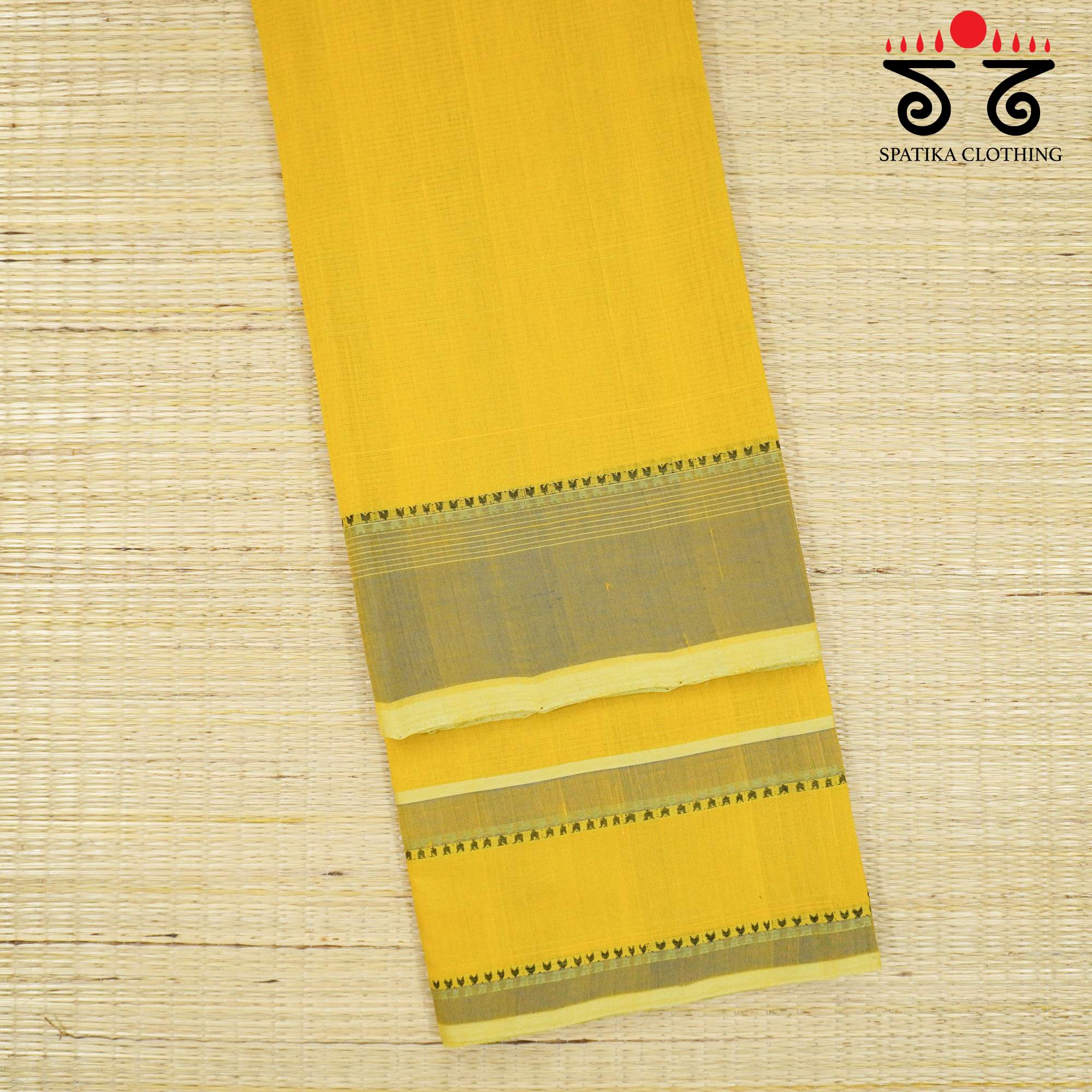 Yellow Andhra Handwoven Cotton Saree
