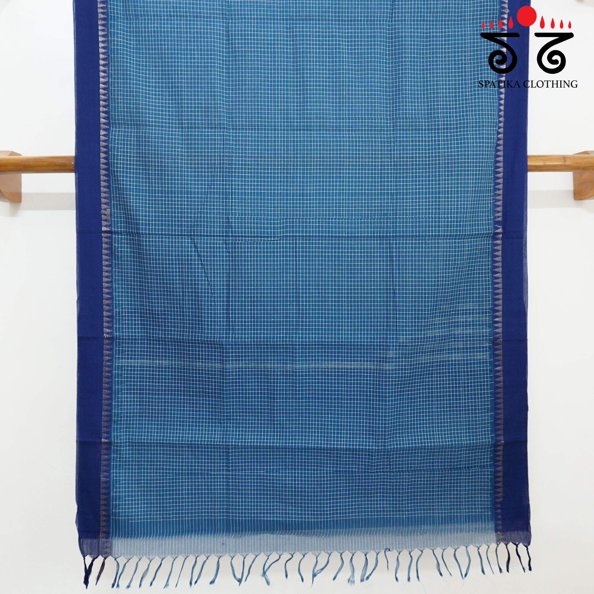 Blue Andhra Handwoven Cotton Saree