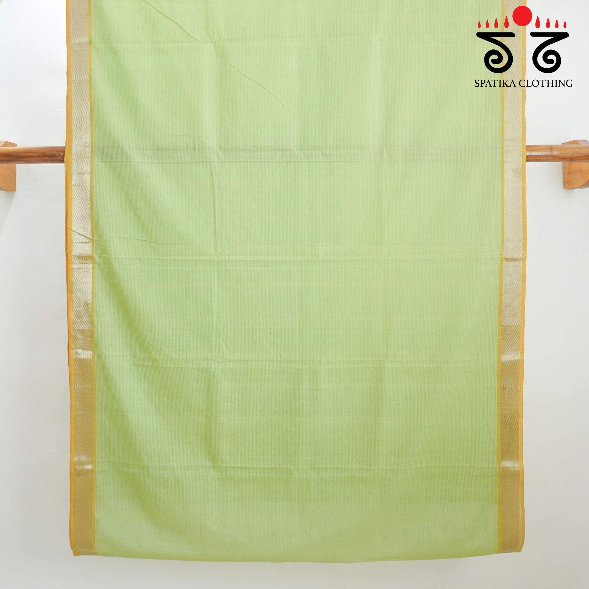 Pista Green Andhra Handwoven Cotton Saree
