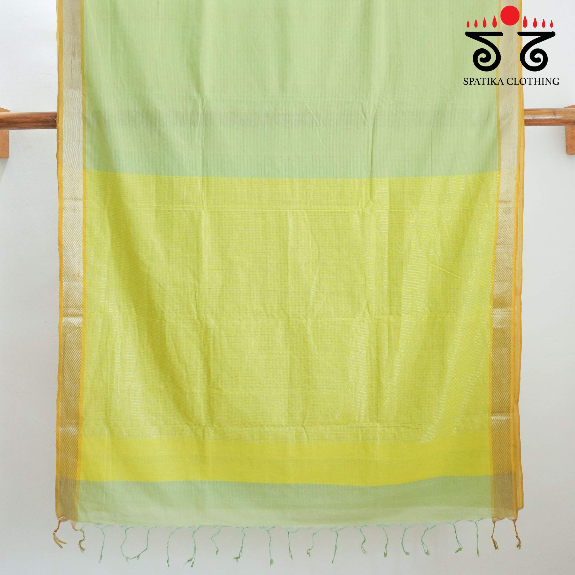 Pista Green Andhra Handwoven Cotton Saree