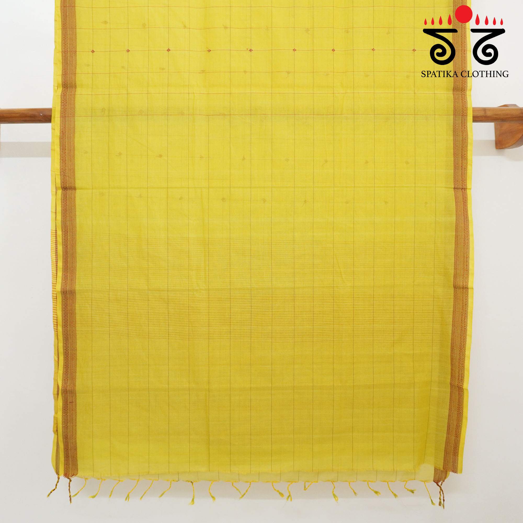 Light Yellow Andhra Handwoven Cotton Saree