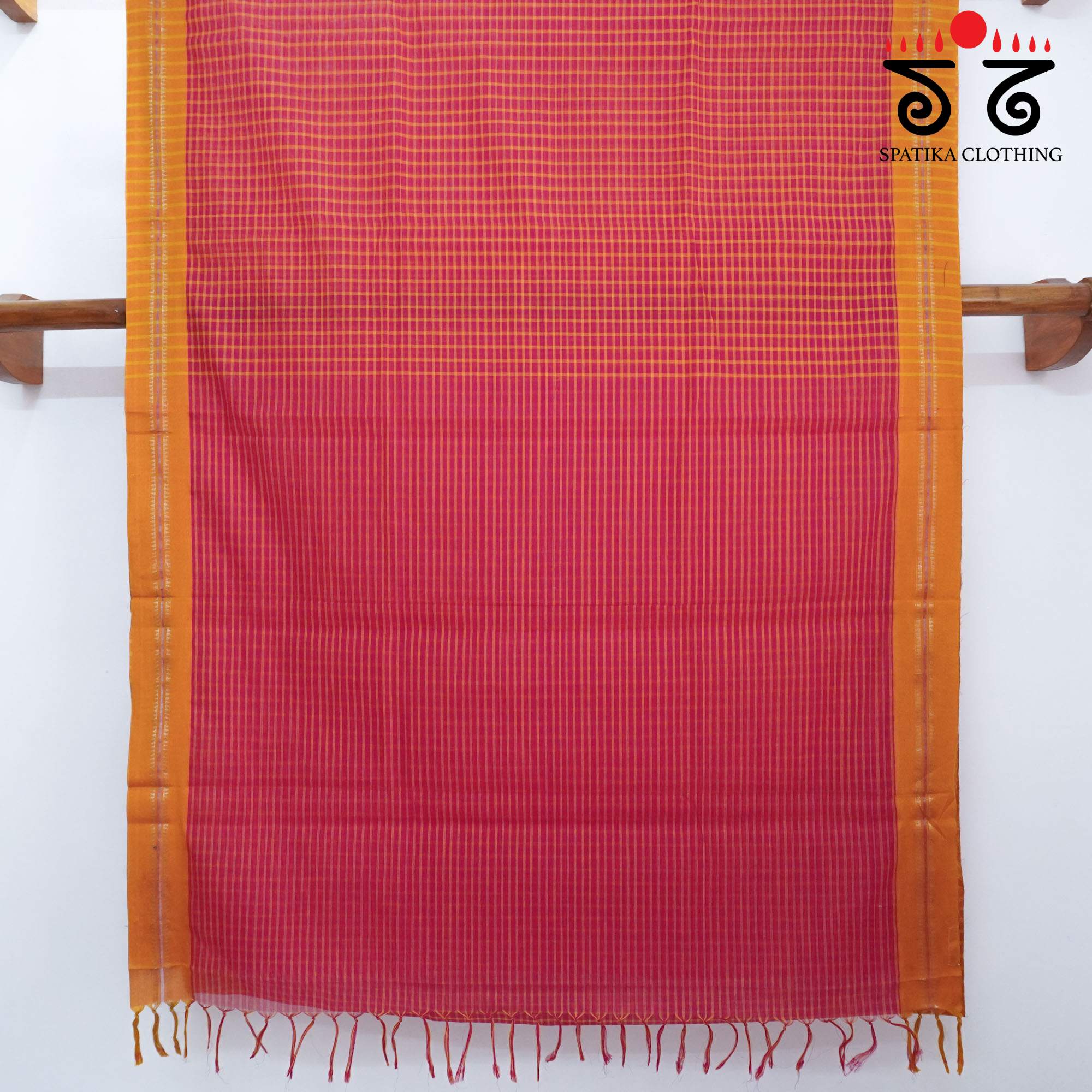 Red Andhra Handwoven Cotton Saree
