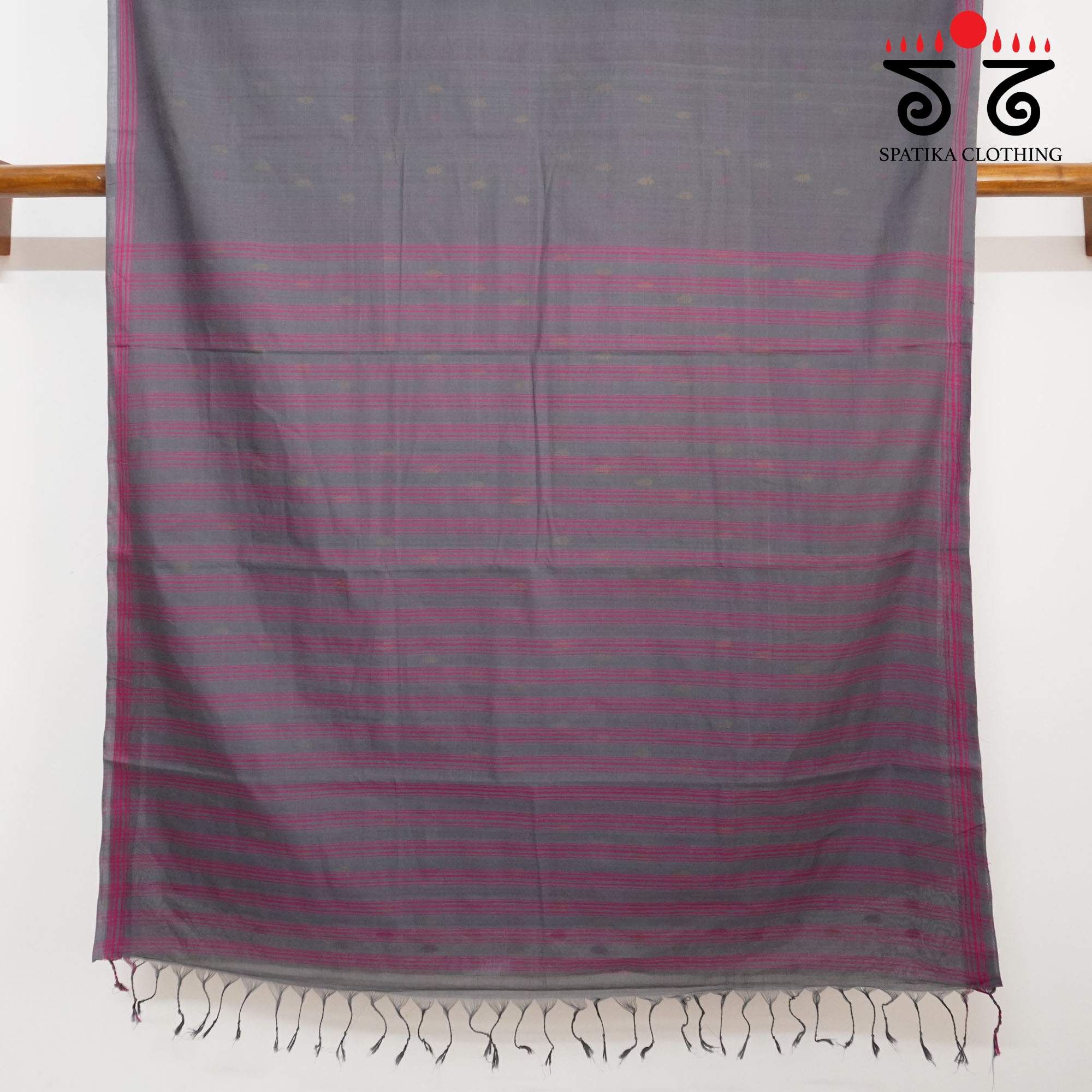 Grey Andhra Handwoven Cotton Saree