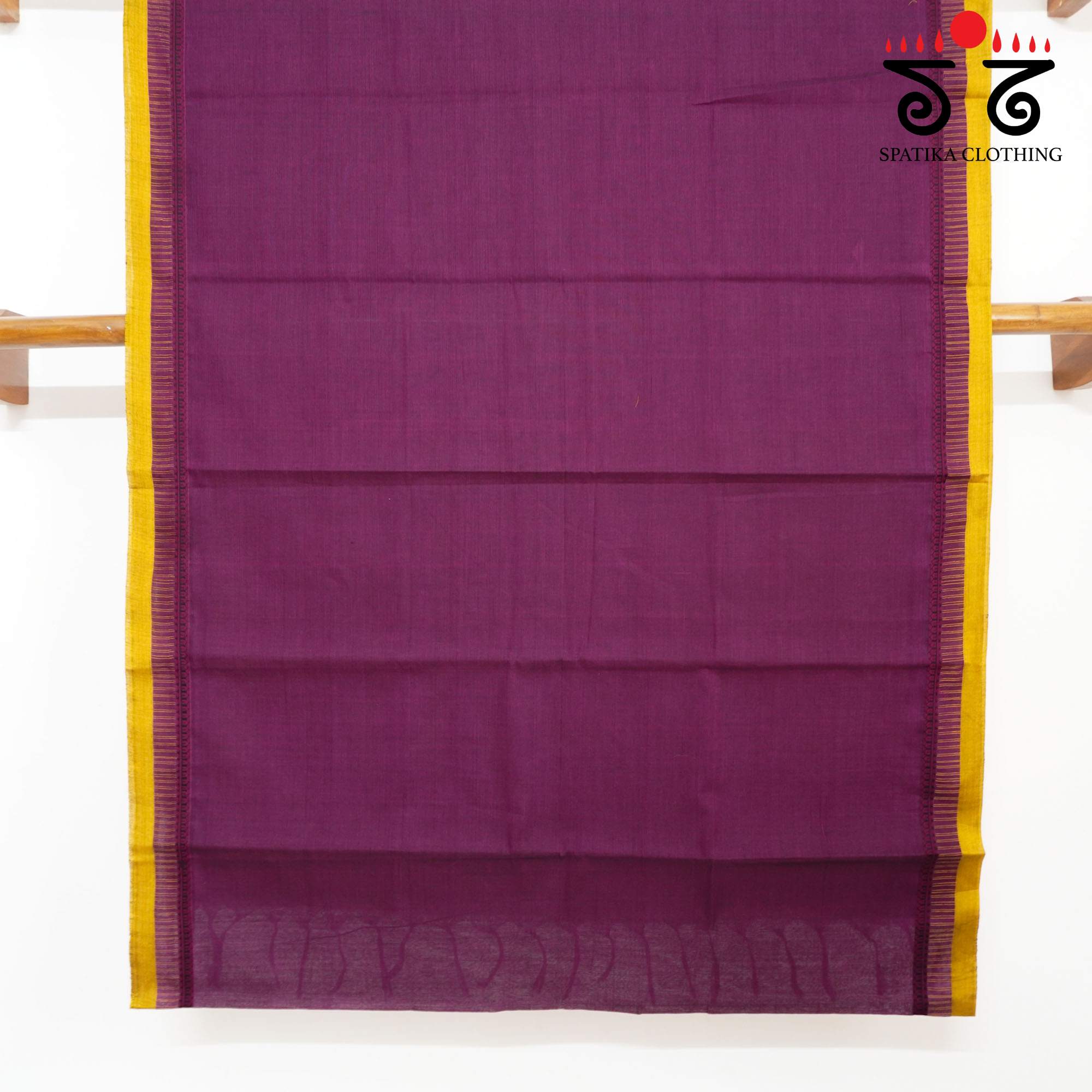Wine Andhra Handwoven Cotton Saree