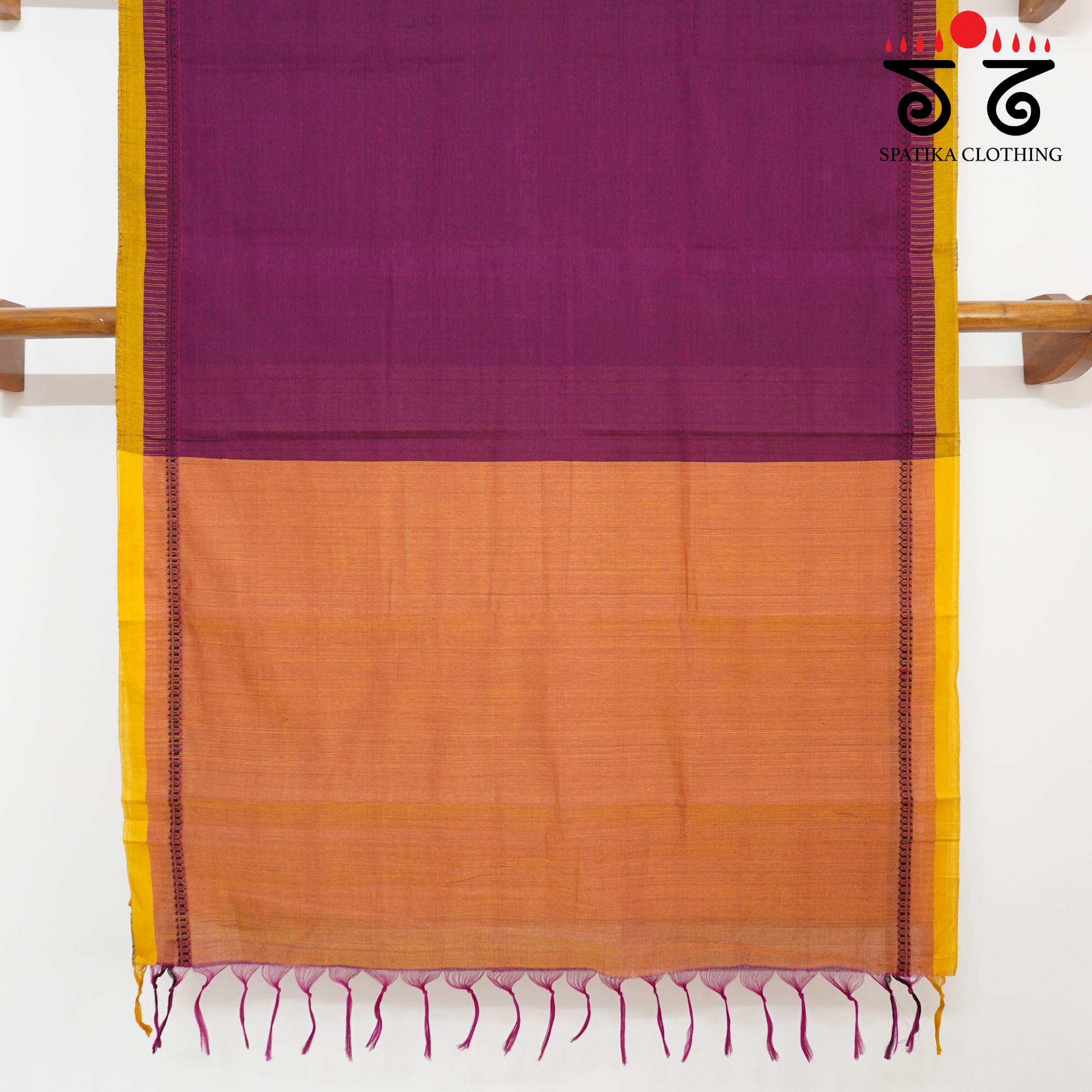 Wine Andhra Handwoven Cotton Saree