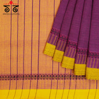 Wine Andhra Handwoven Cotton Saree